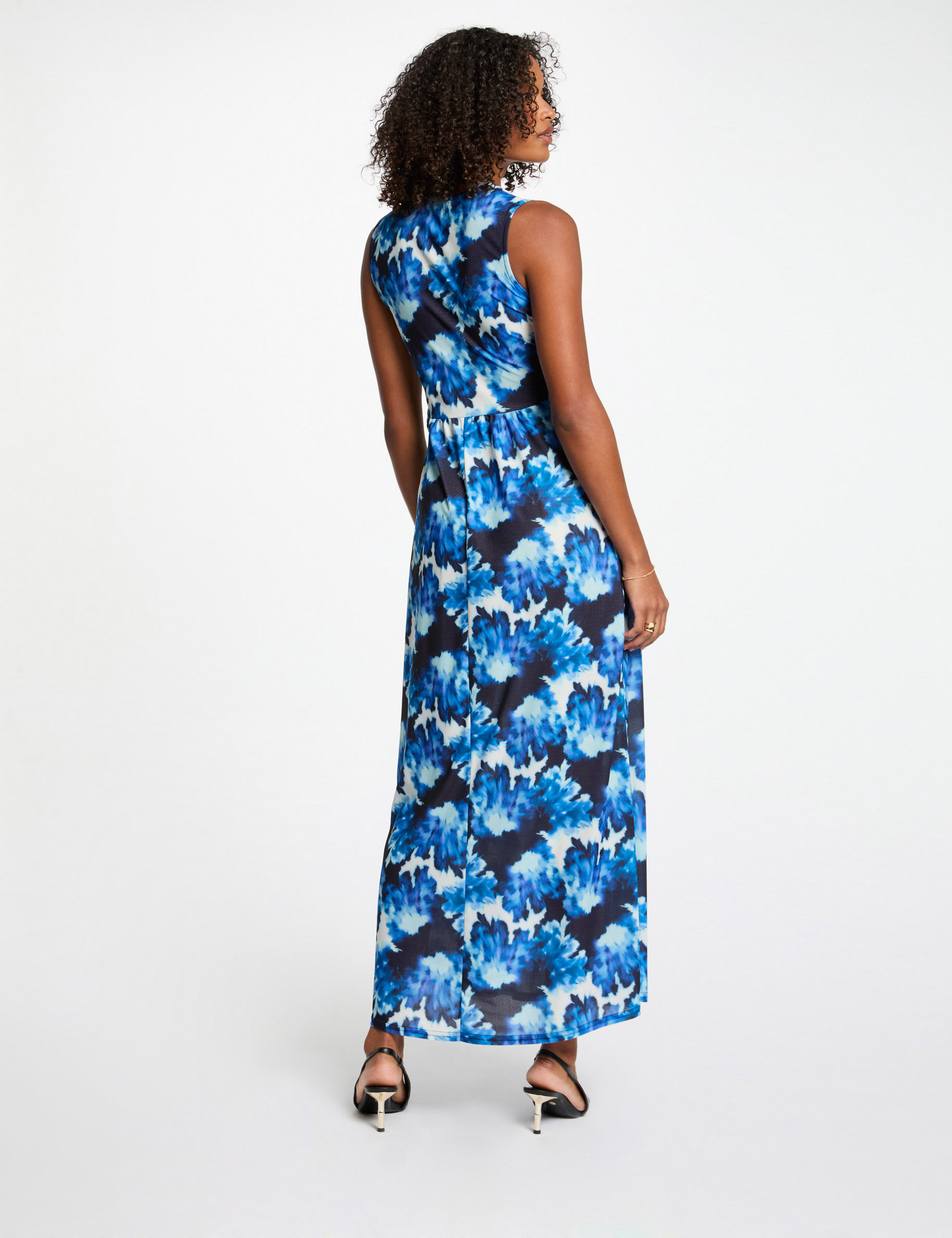 Printed maxi straight dress multicolor women