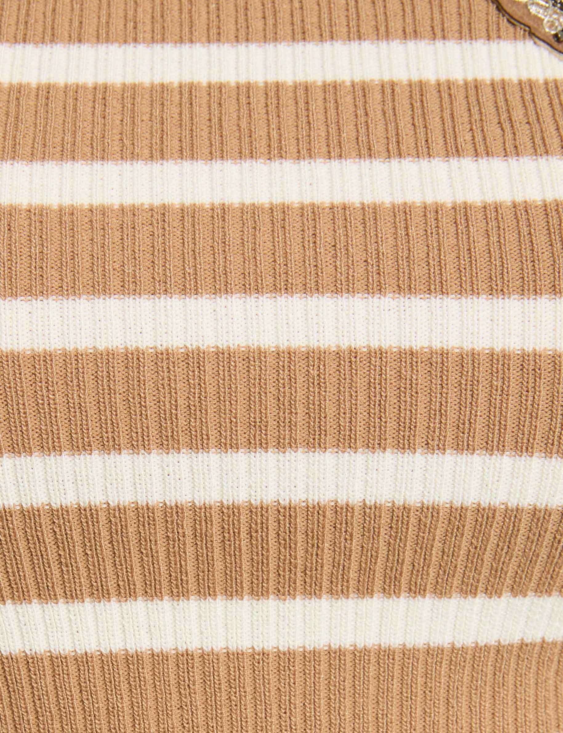 long sleeved striped jumper camel women null