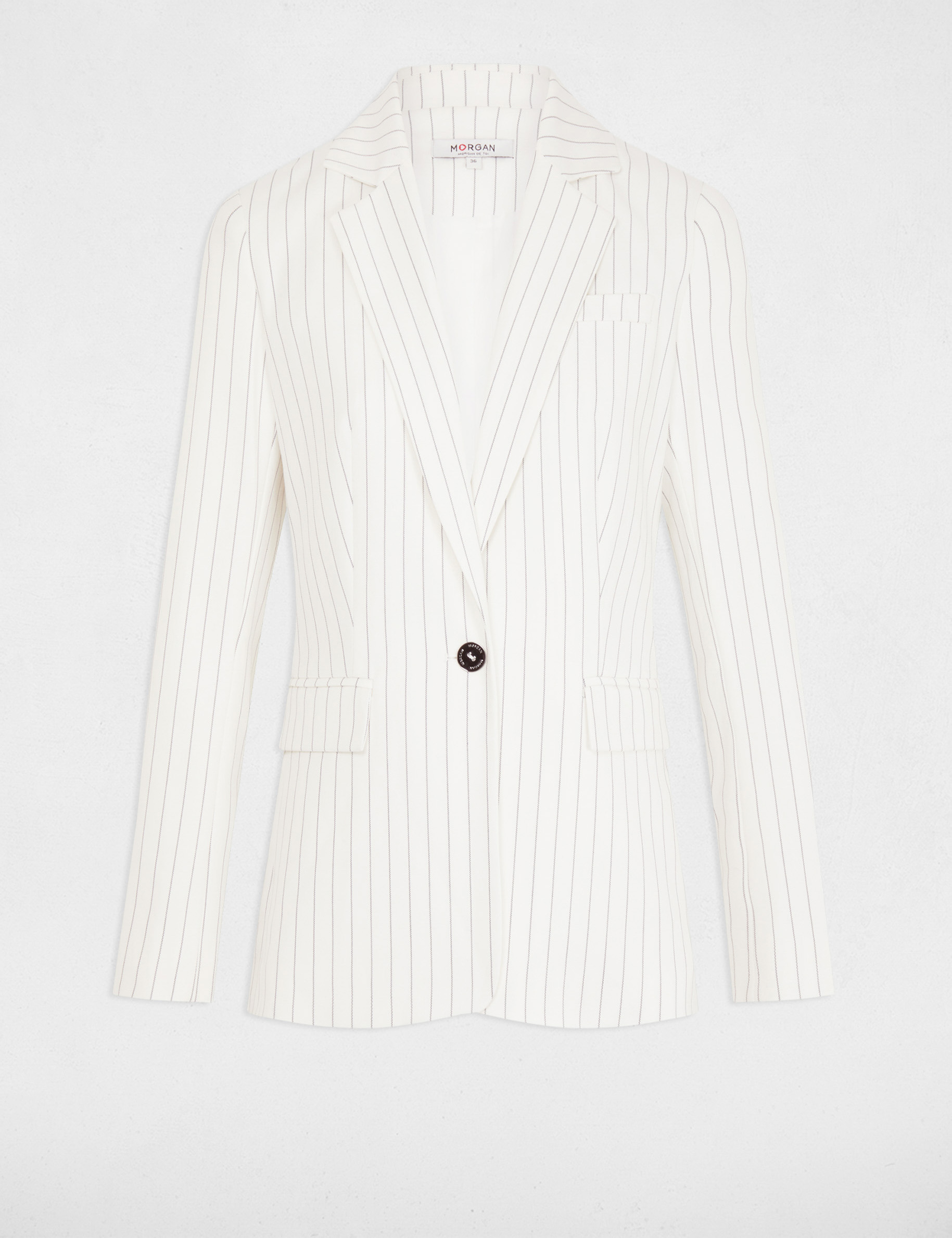 Blazer with stripes ecru women