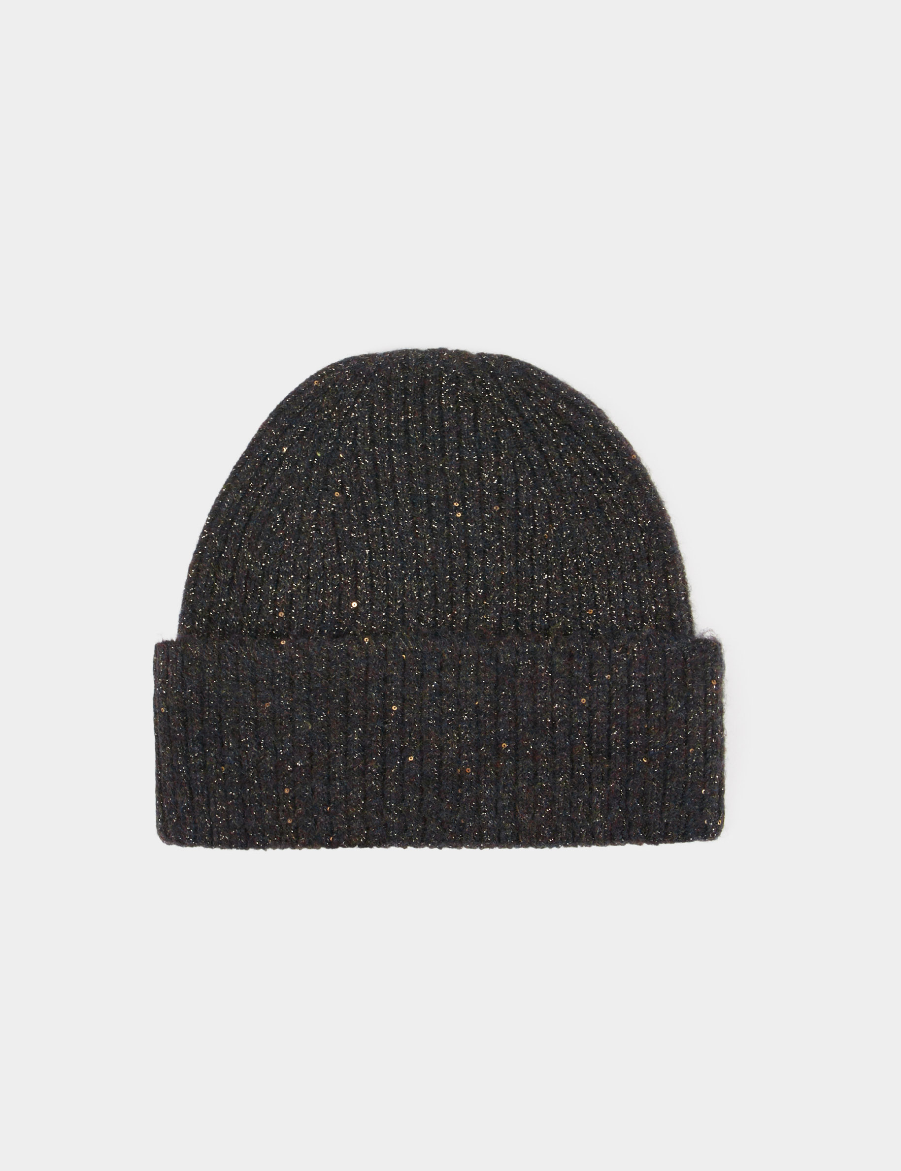 Beanie with sequins brown women