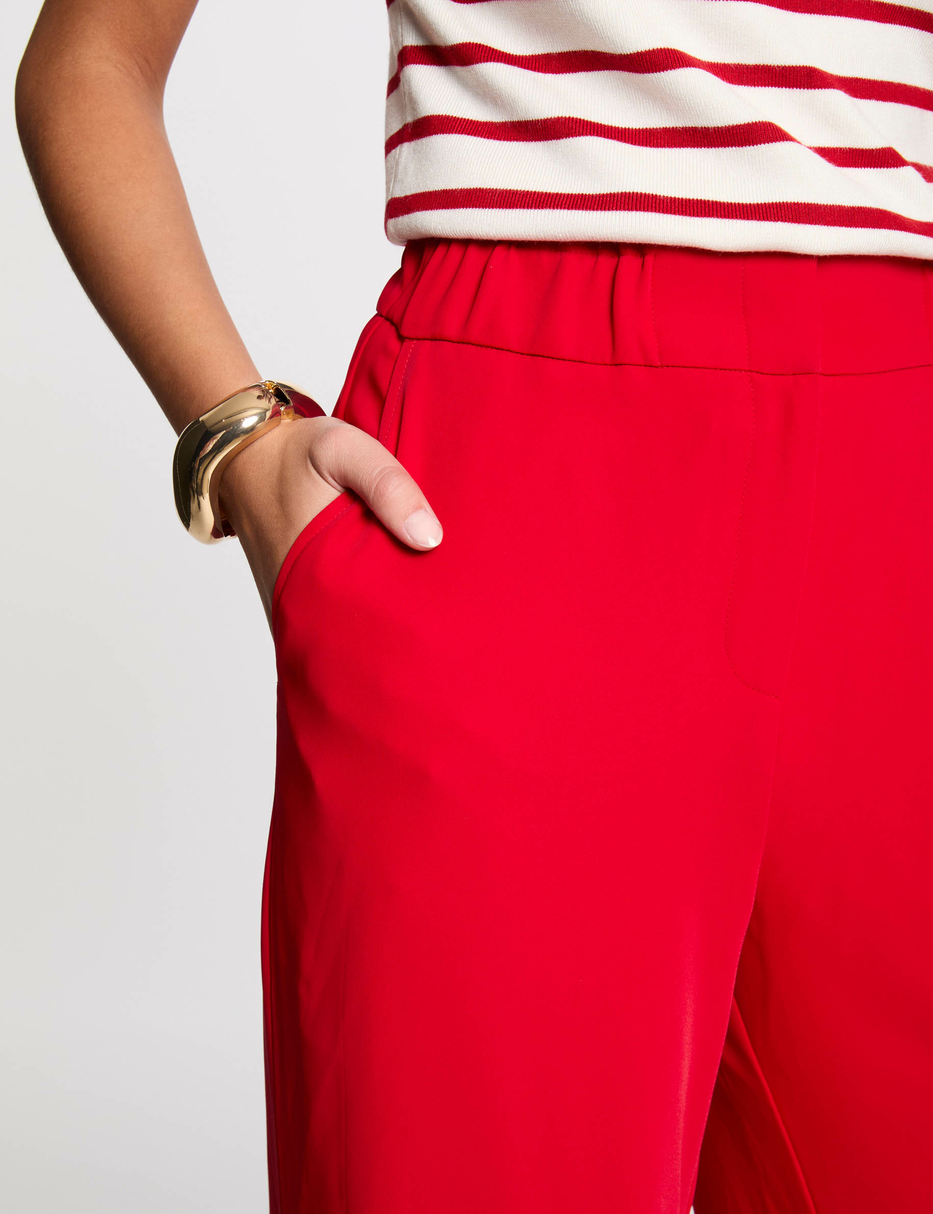 Wide leg trousers red women