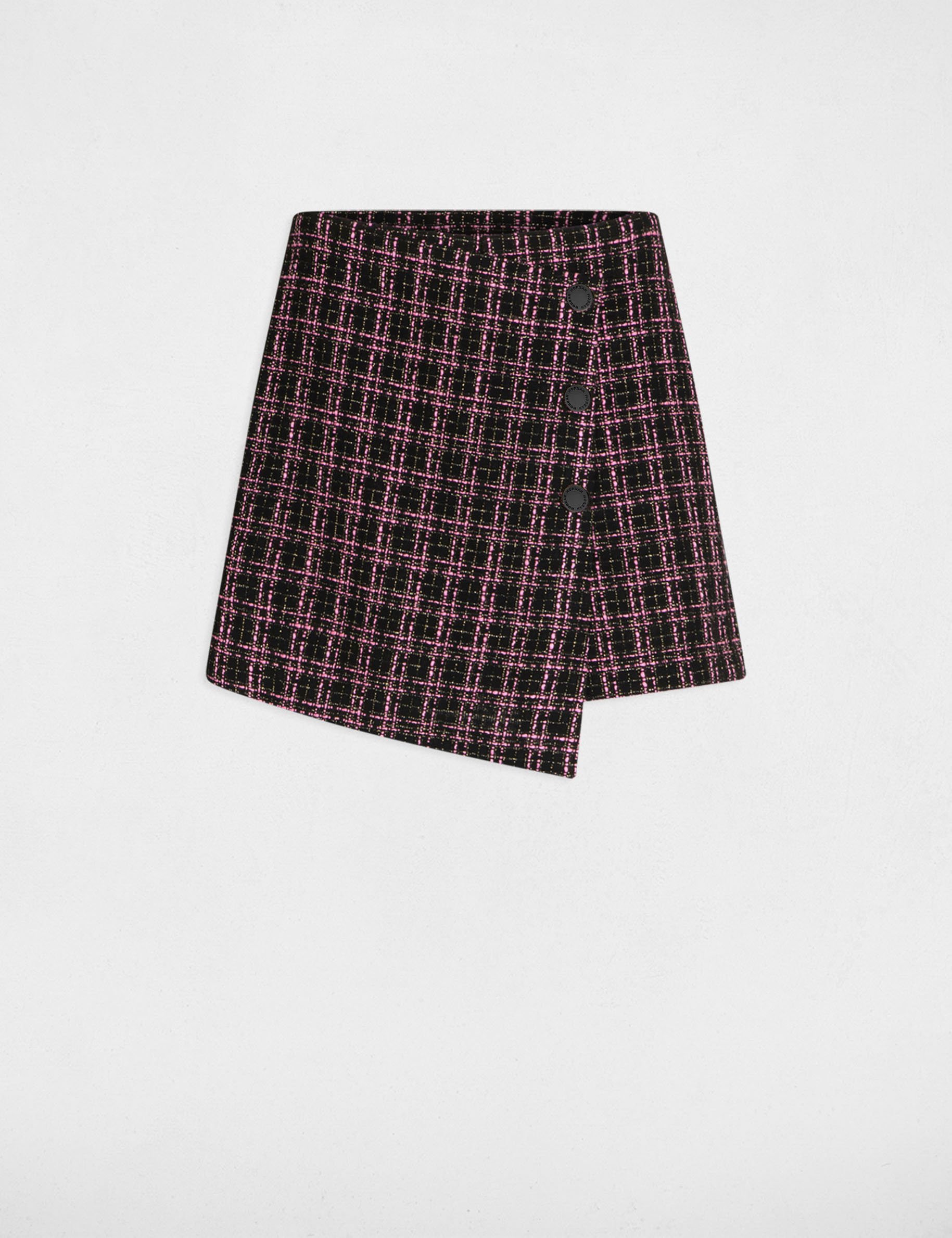 Fitted tweed skort multicolored women