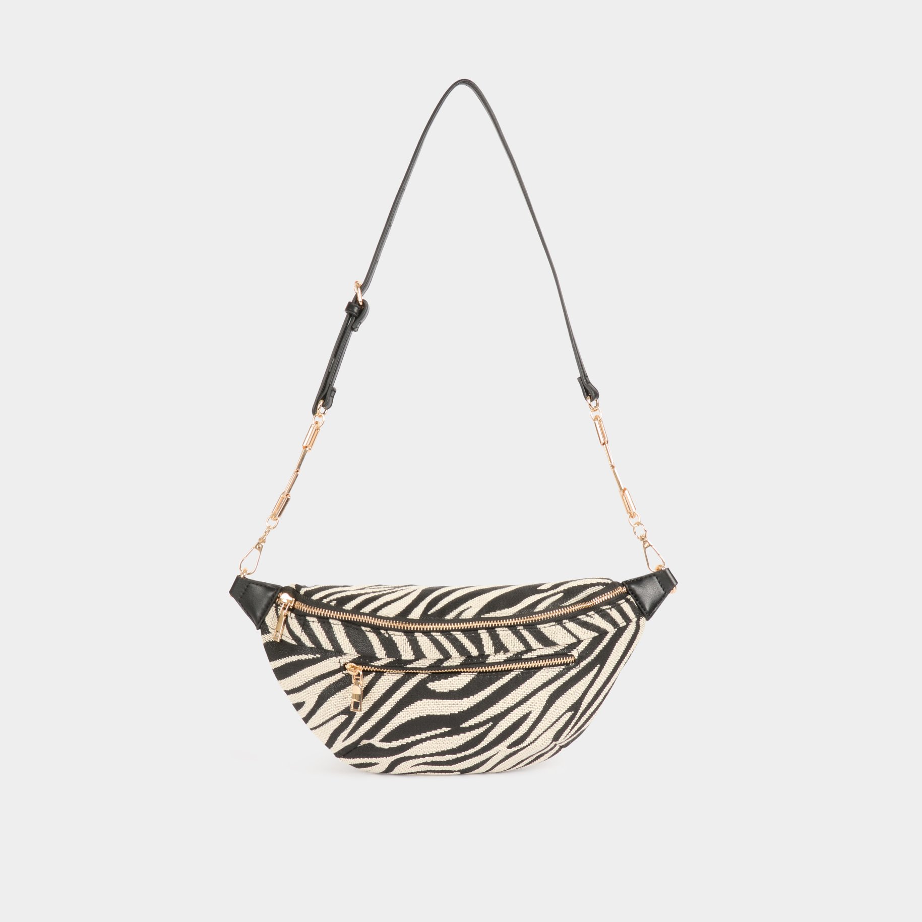 Sling bag zebra print ivory women