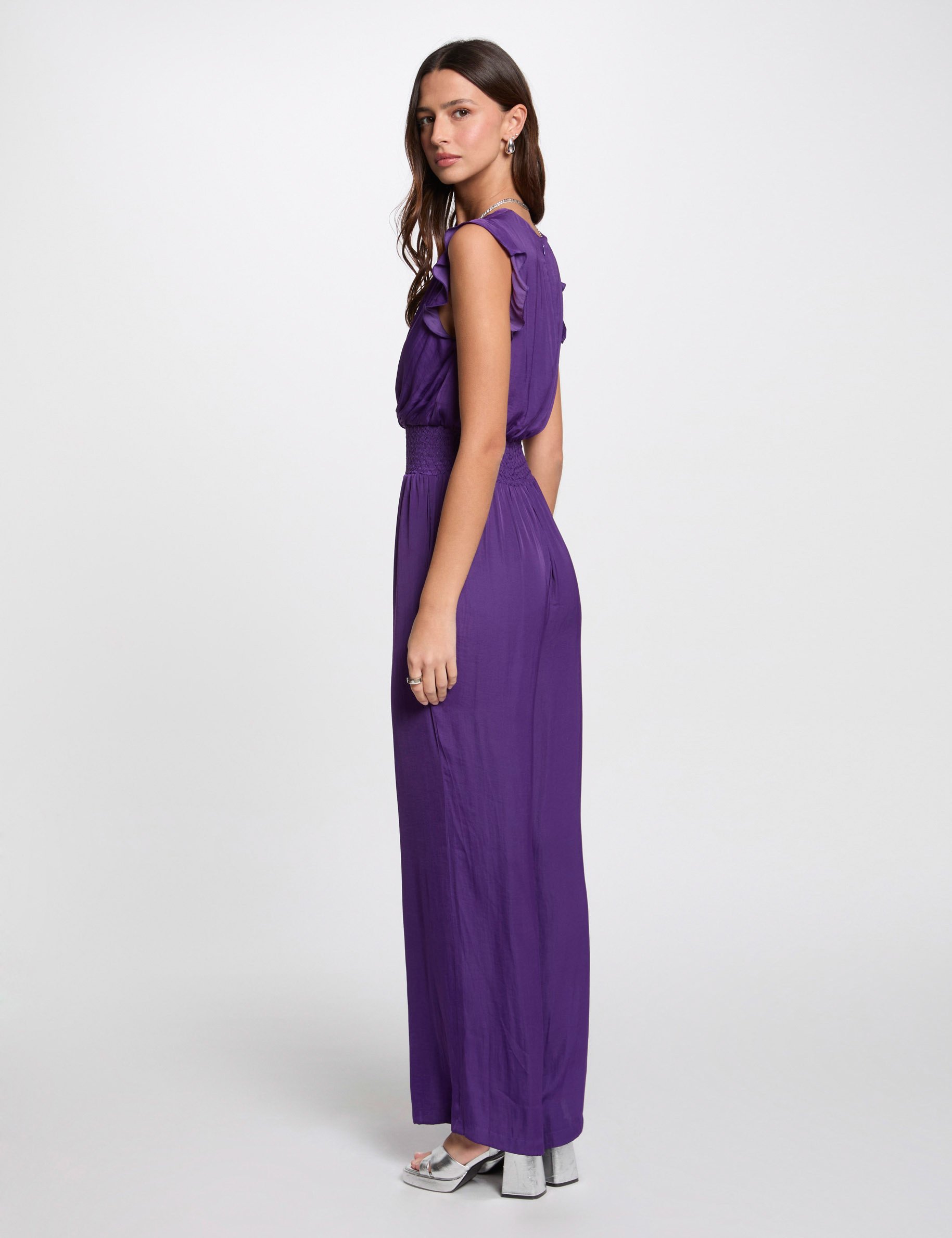 Loose jumpsuit purple women