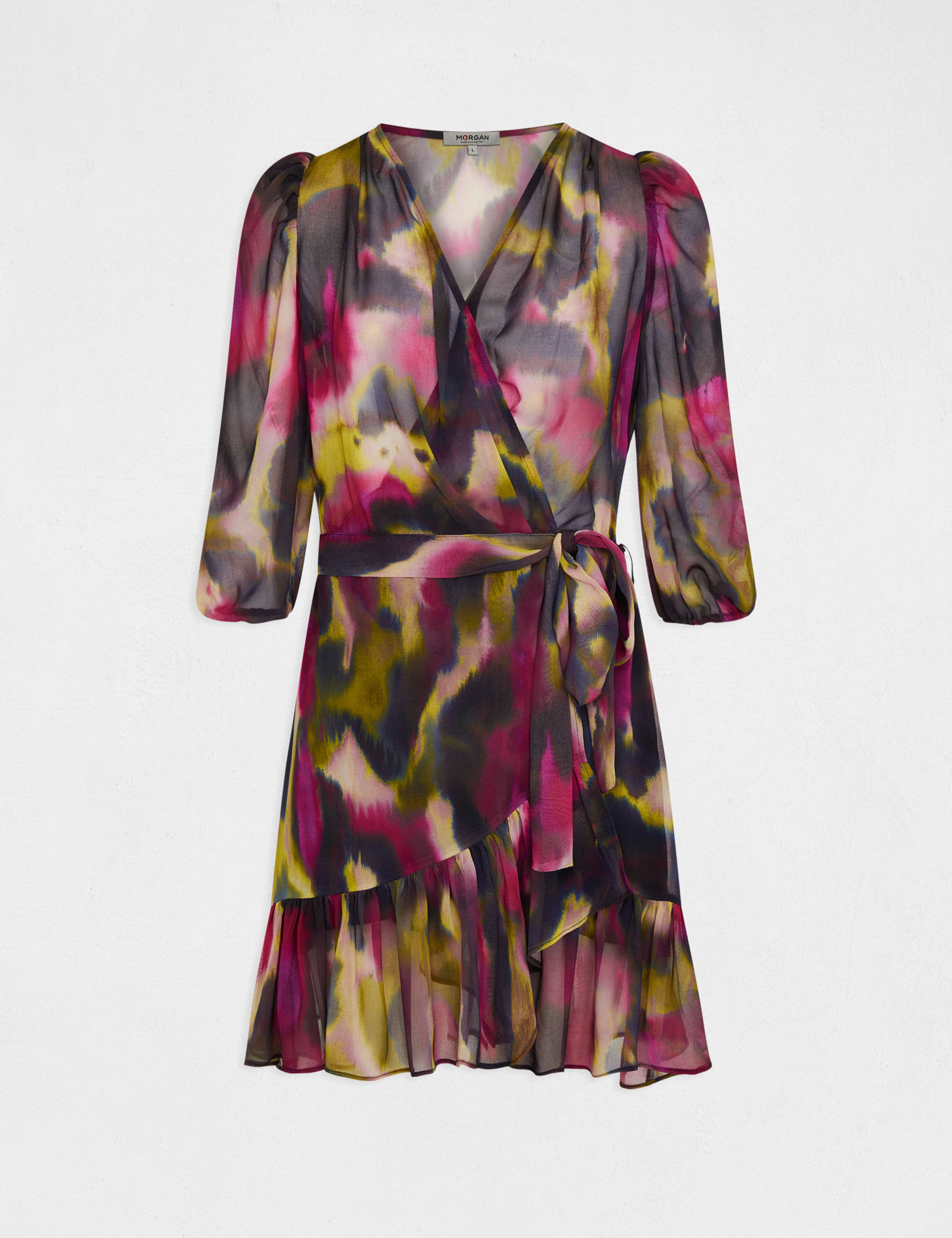 Wrap dress with abstract print multico ladies