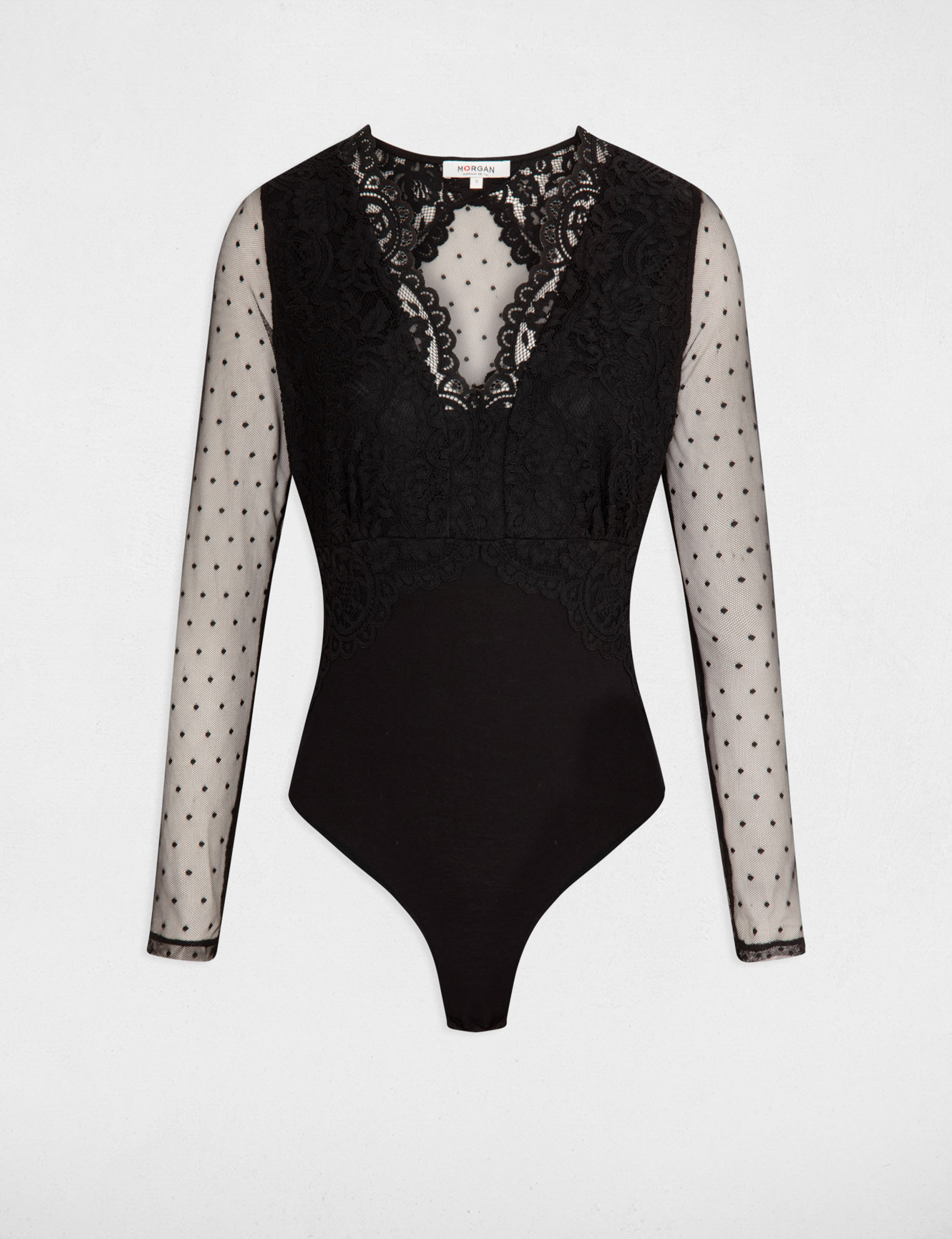 Body long sleeves lace black women