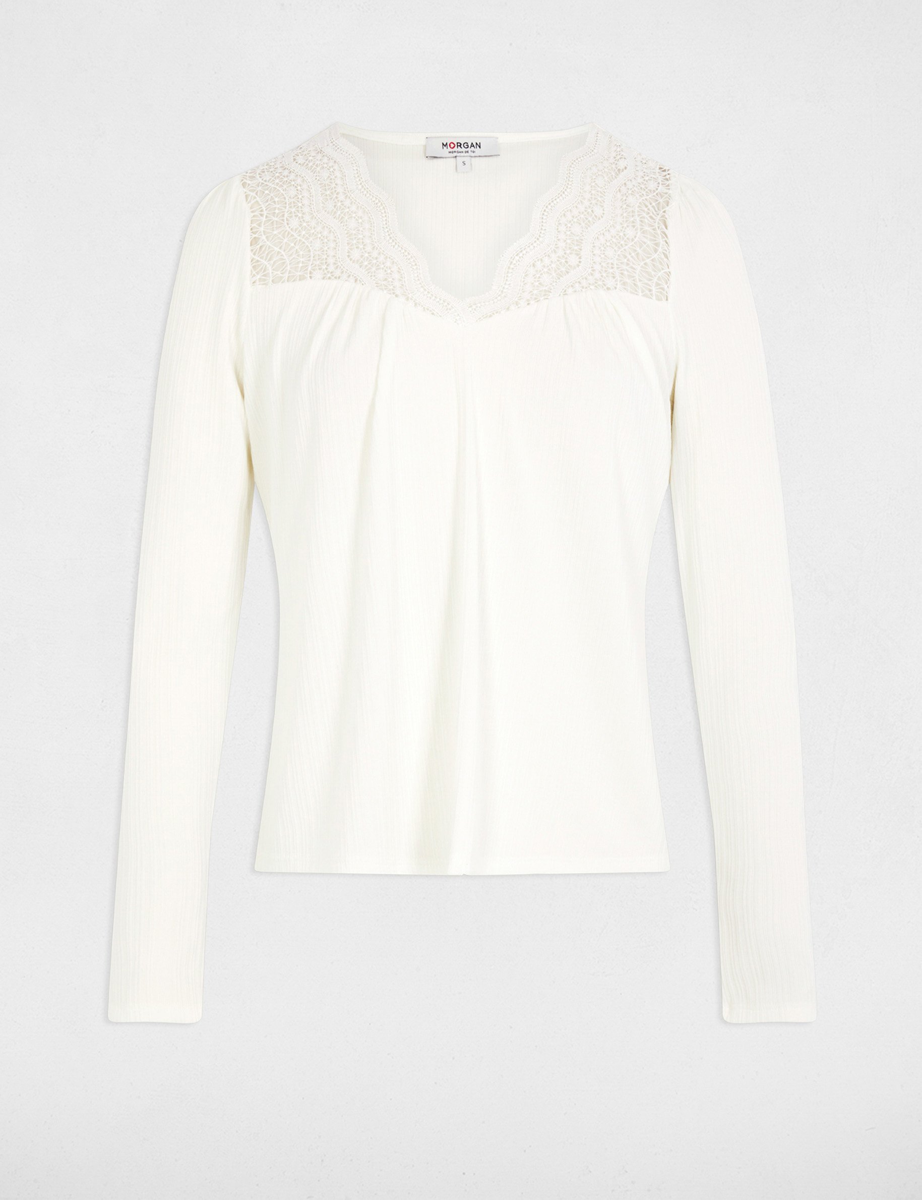 Long-sleeved t-shirt white women