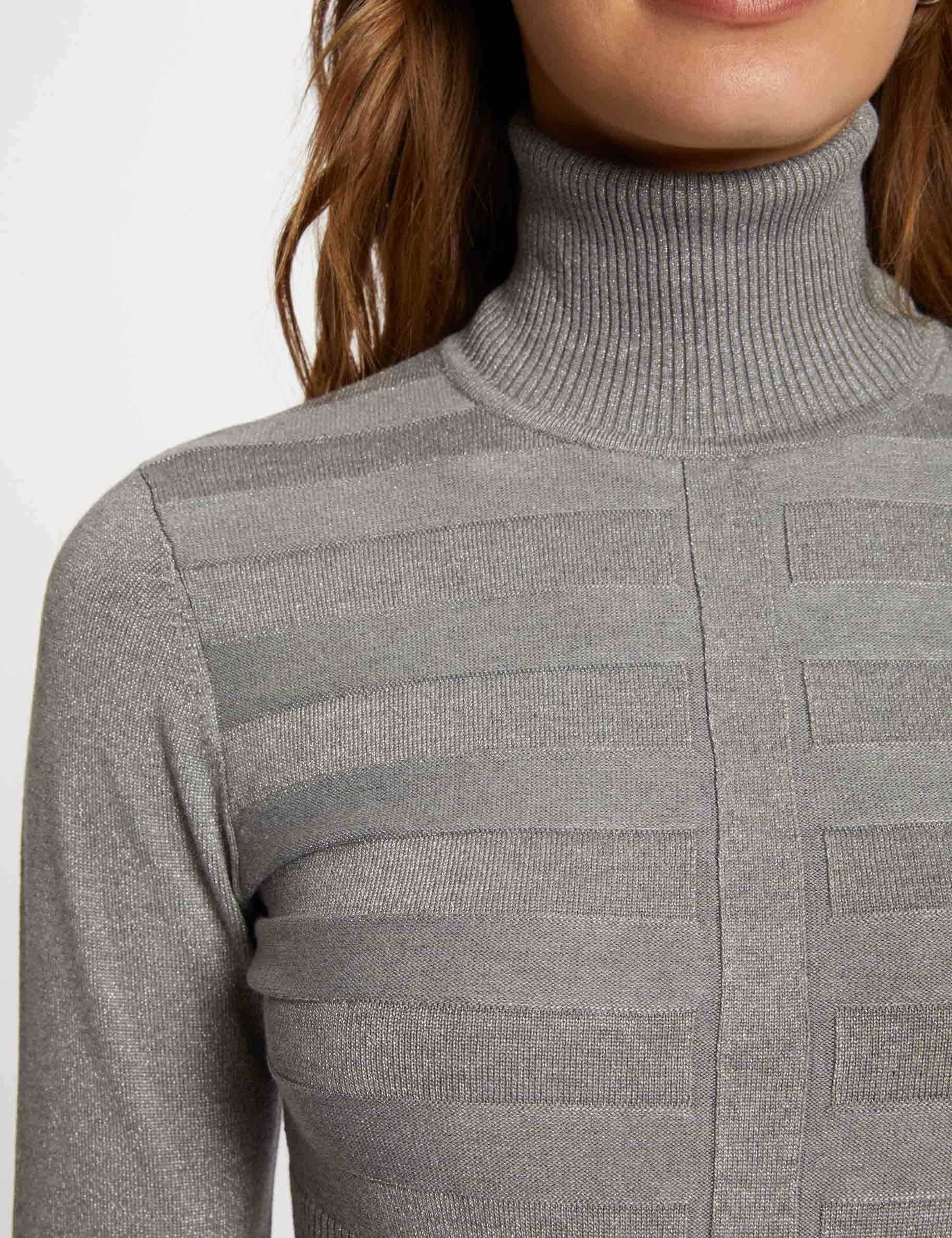 Long sleeved jumper with turtleneck anthracite grey women Morgan