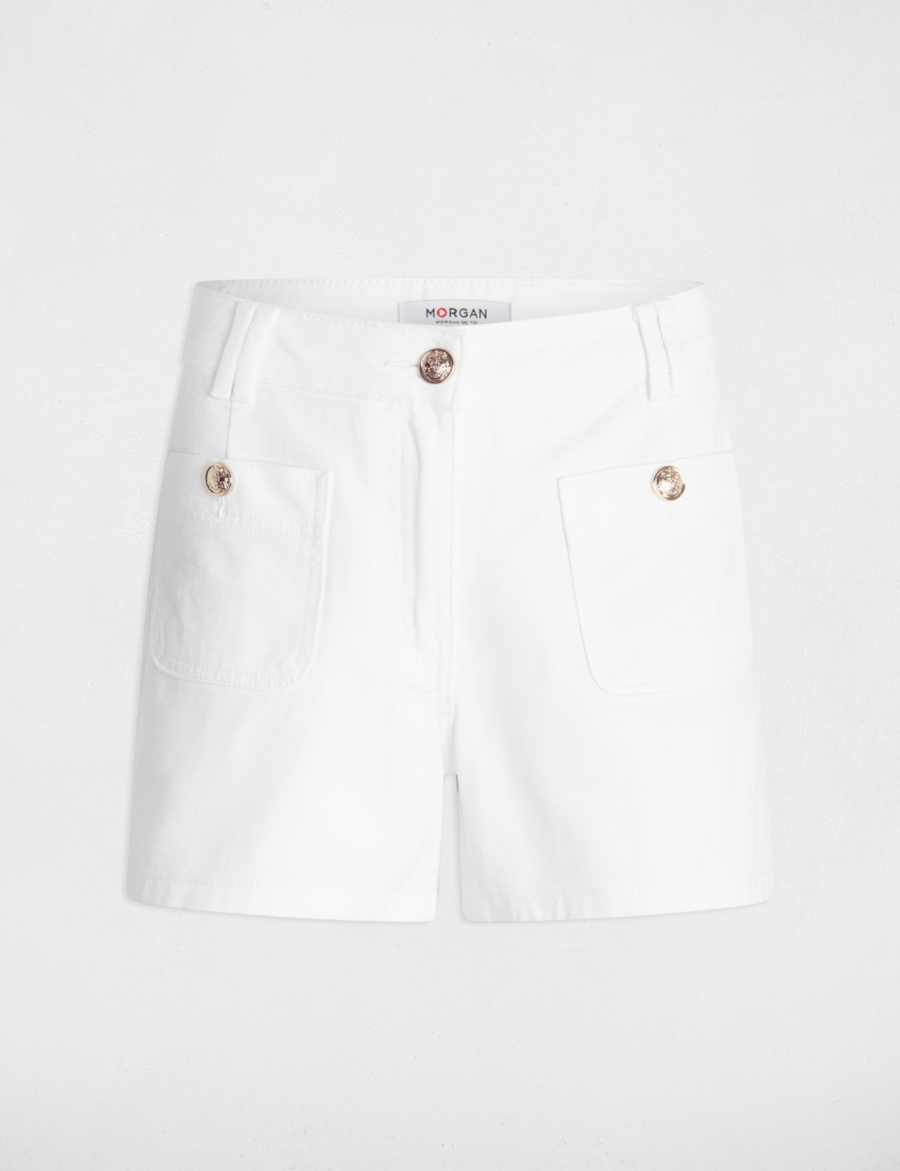 high waisted denim short white women High-waisted denim short white women
