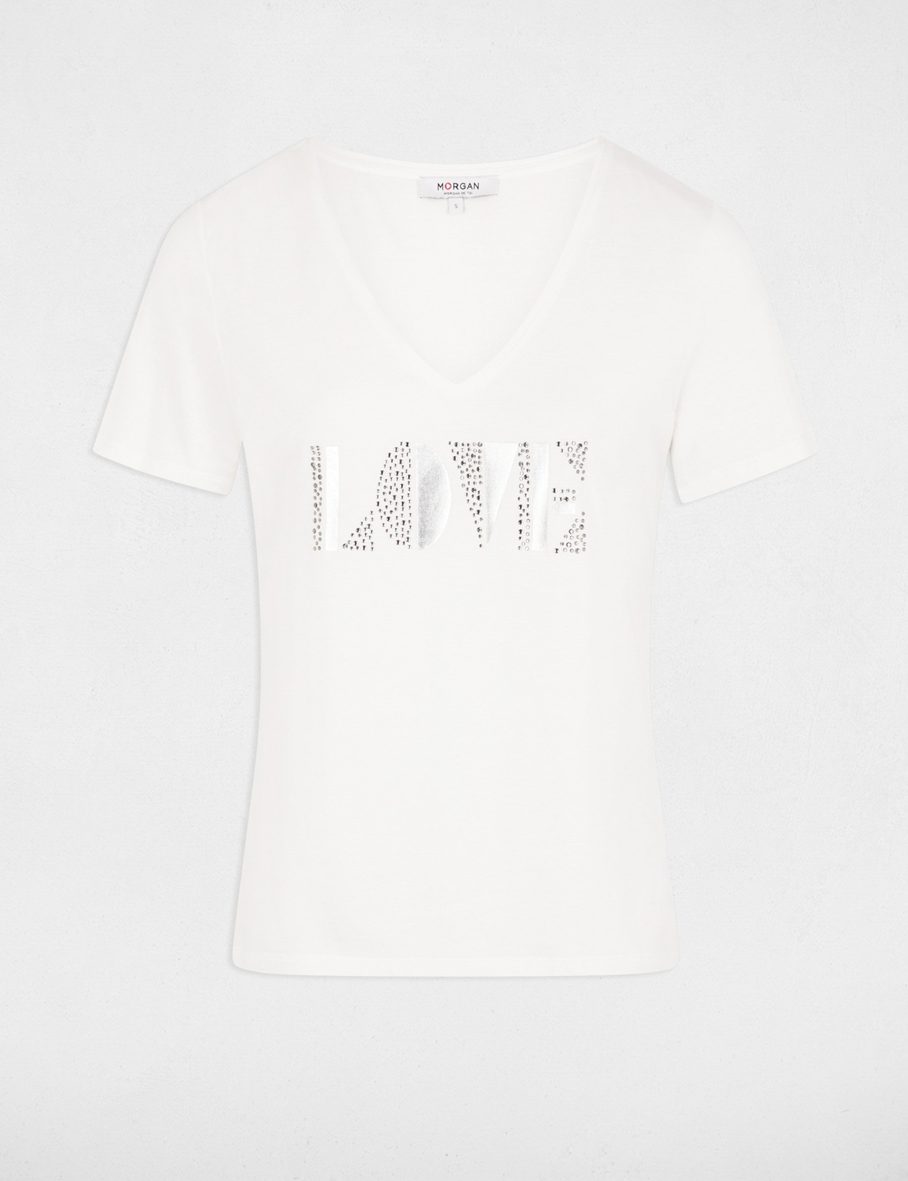 T-shirt with message ivory women