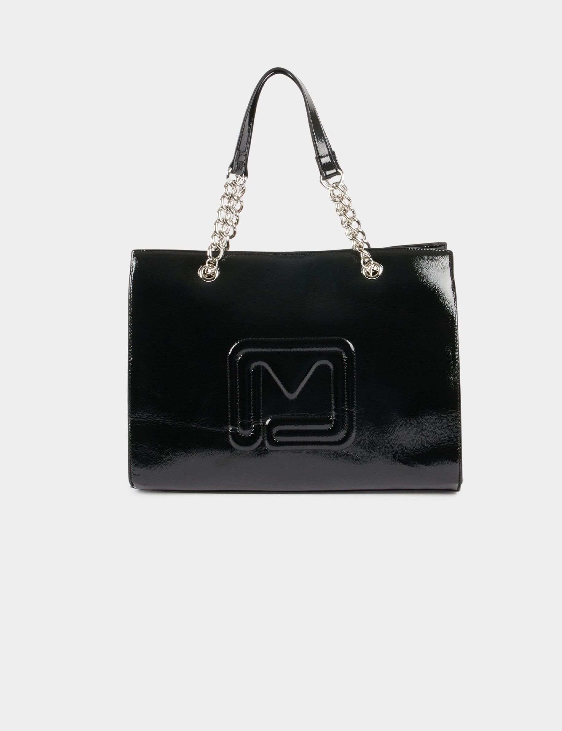 Sac cabas vernis logo M noir femme