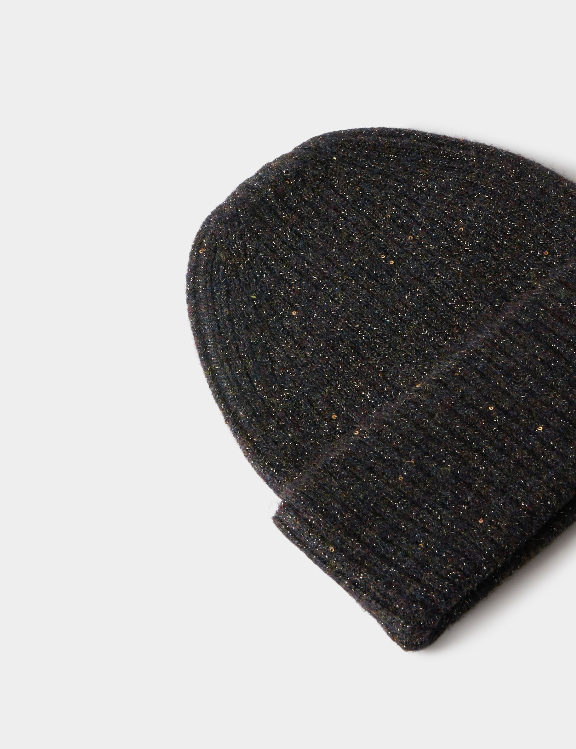 Beanie with sequins brown women