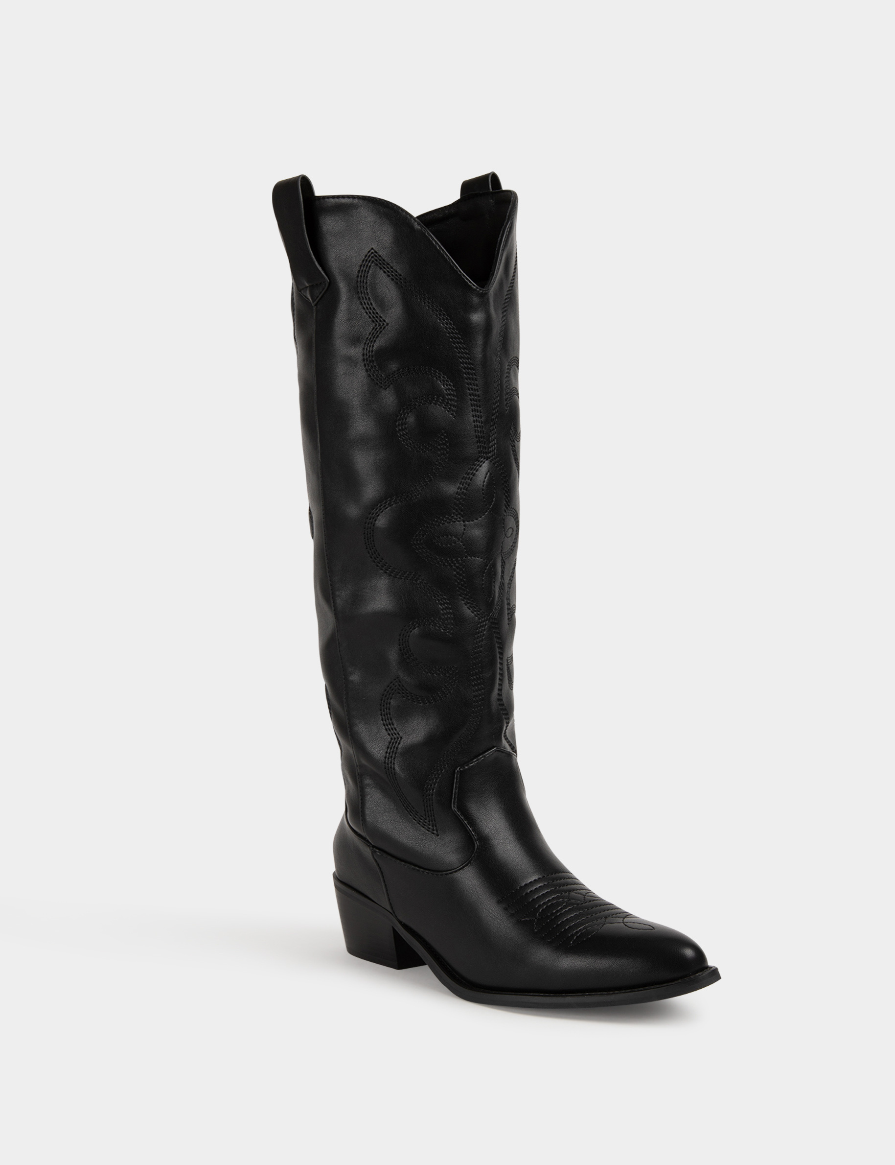 Western style boots with heels black women