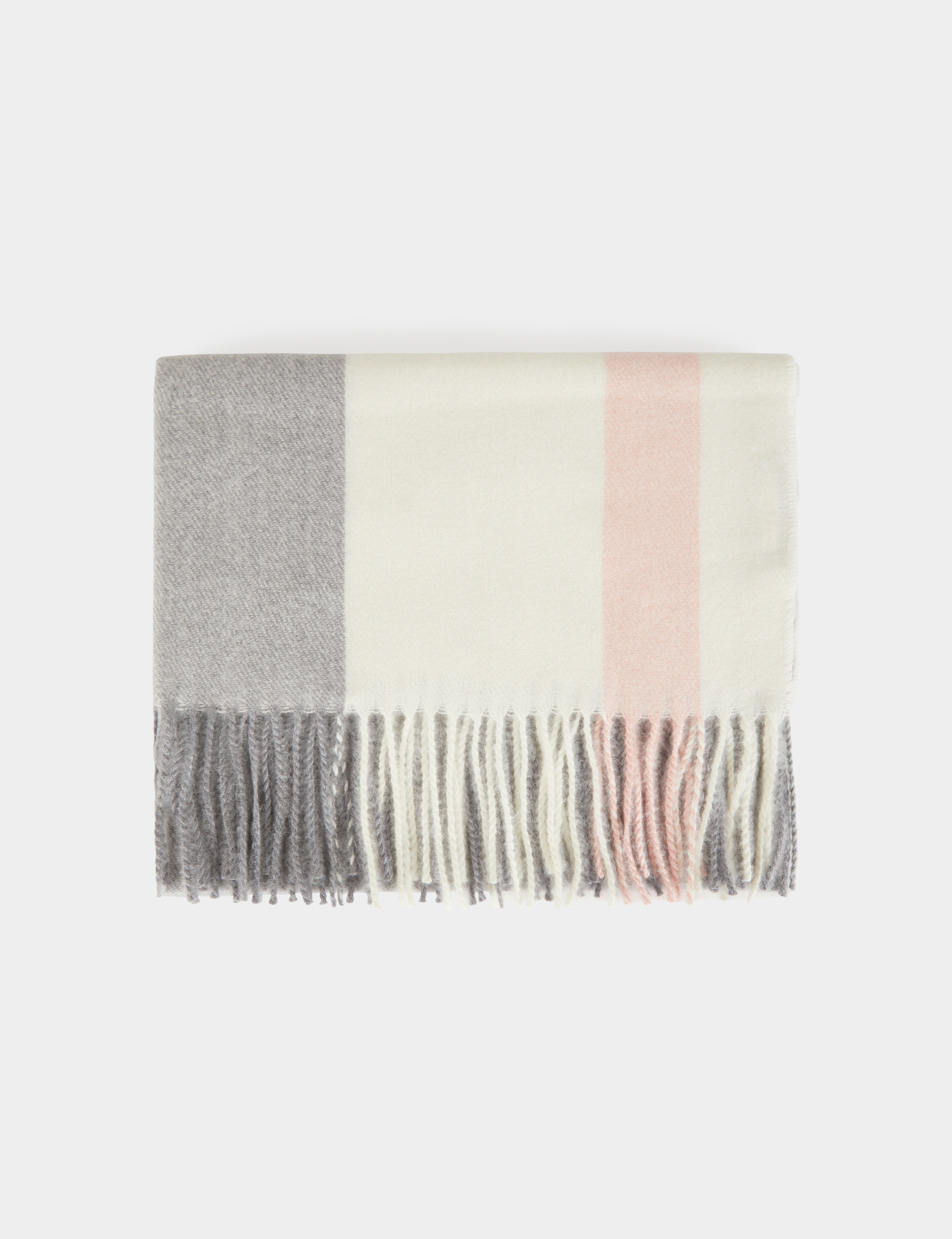 Checked scarf mid-grey women