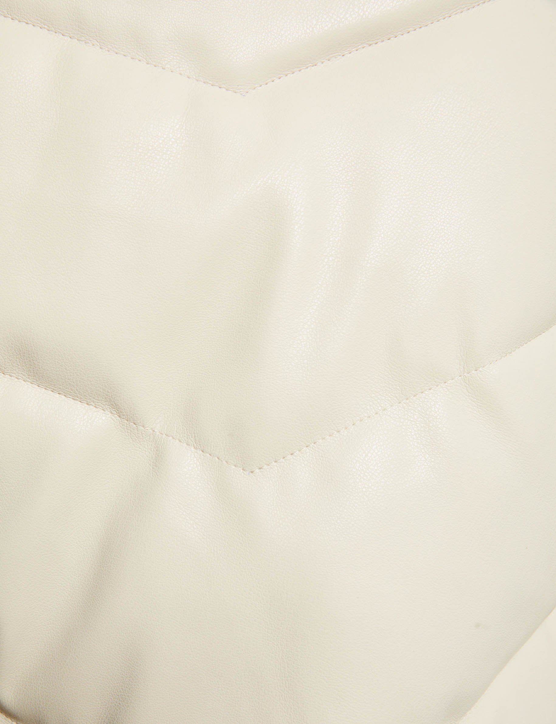 faux leather padded jacket with hood ivory women null