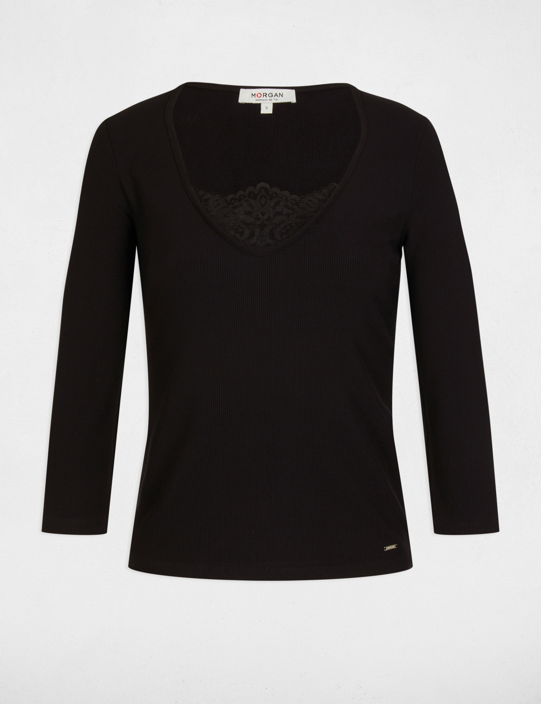 3/4-length sleeved t-shirt black women