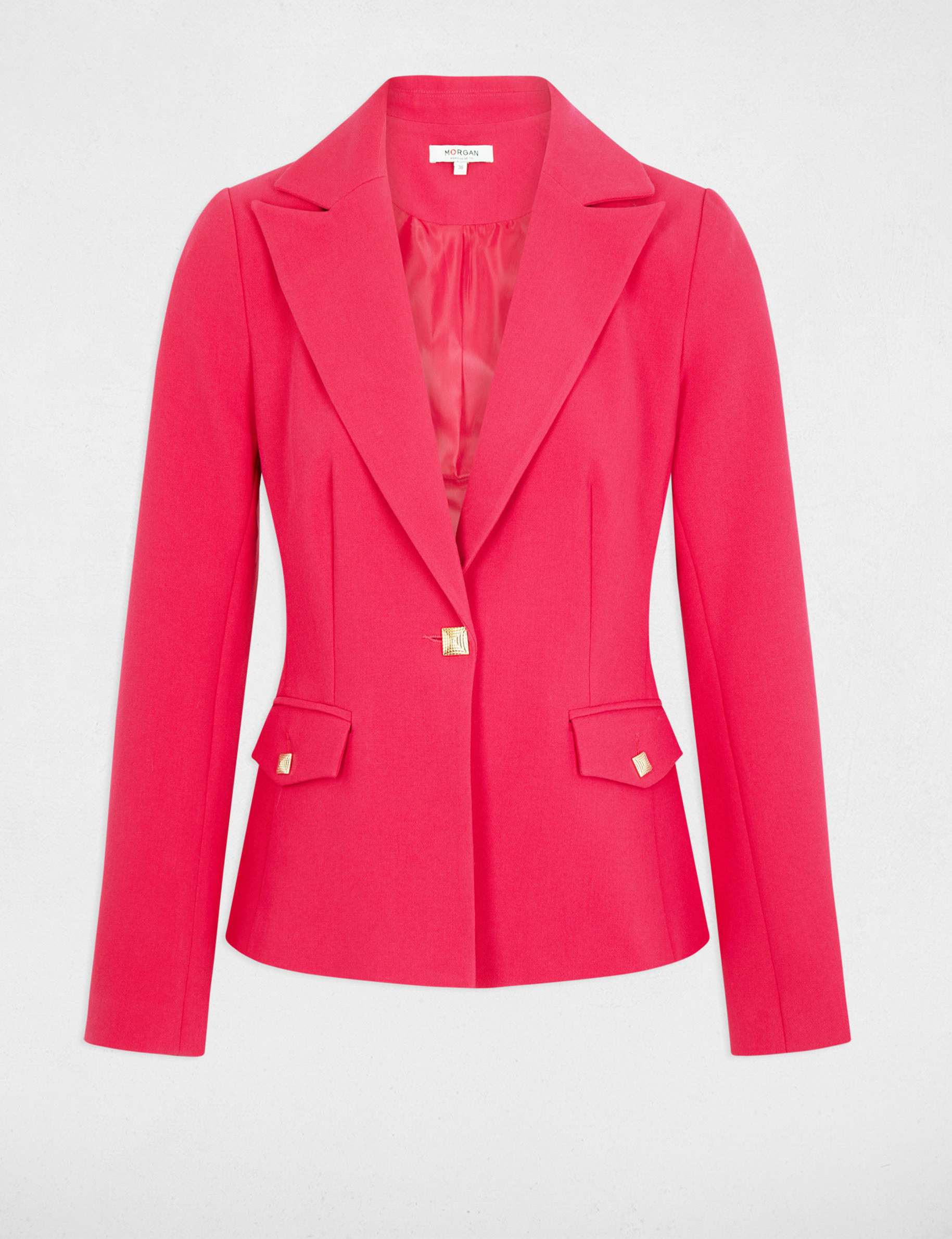 Waisted city jacket with long sleeves raspberry women