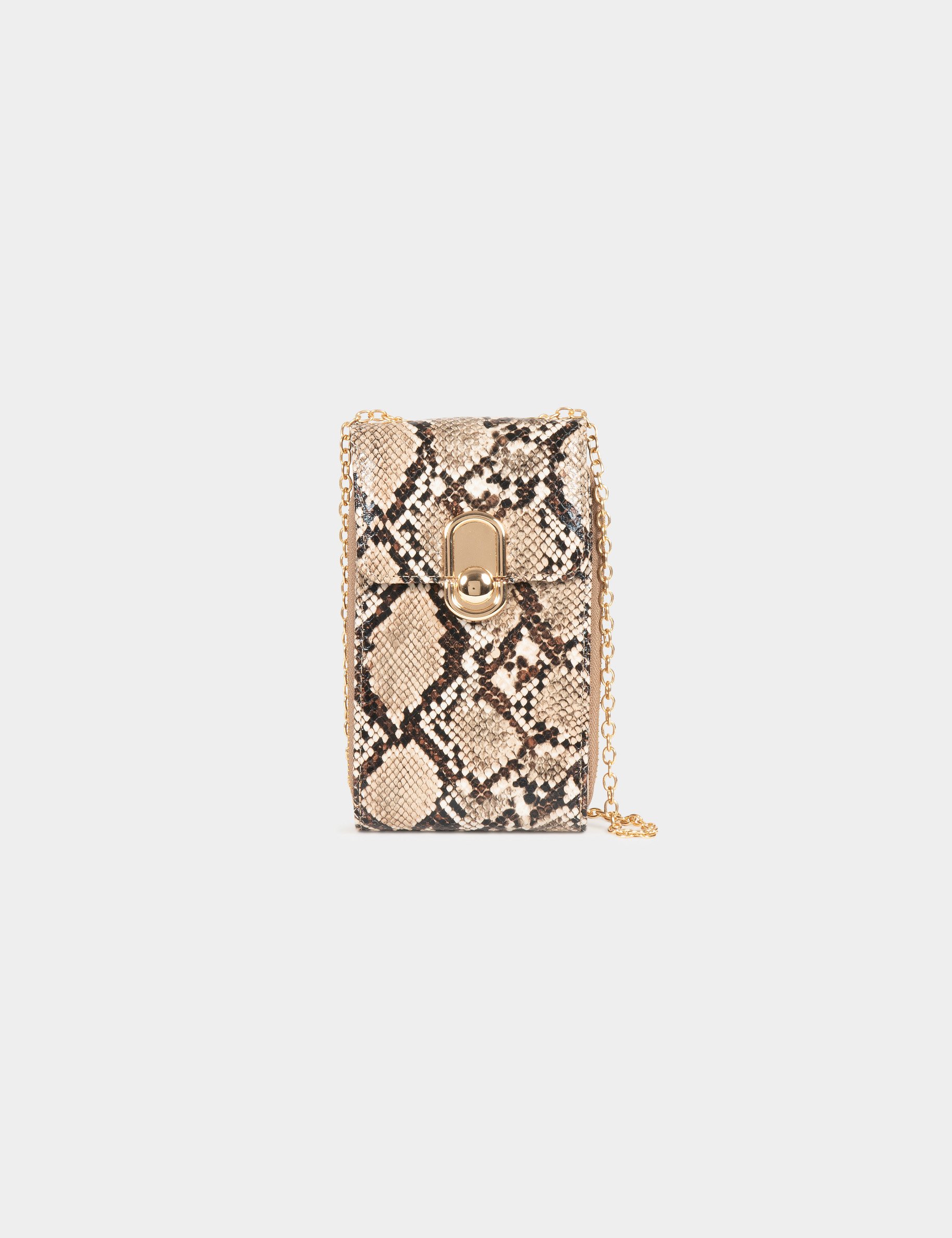 Pochette téléphone python multico femme