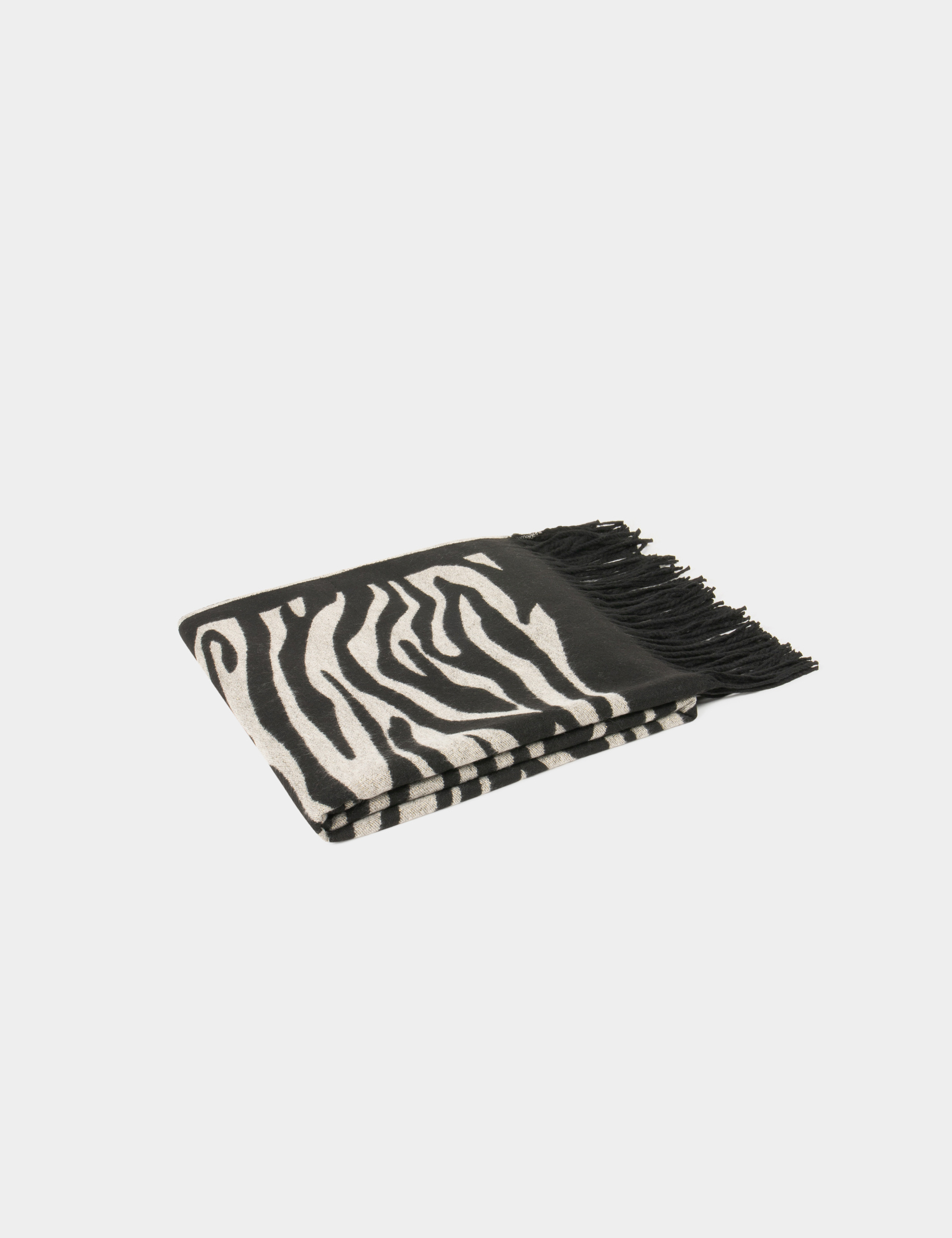 Scarf with zebra print mid-grey women