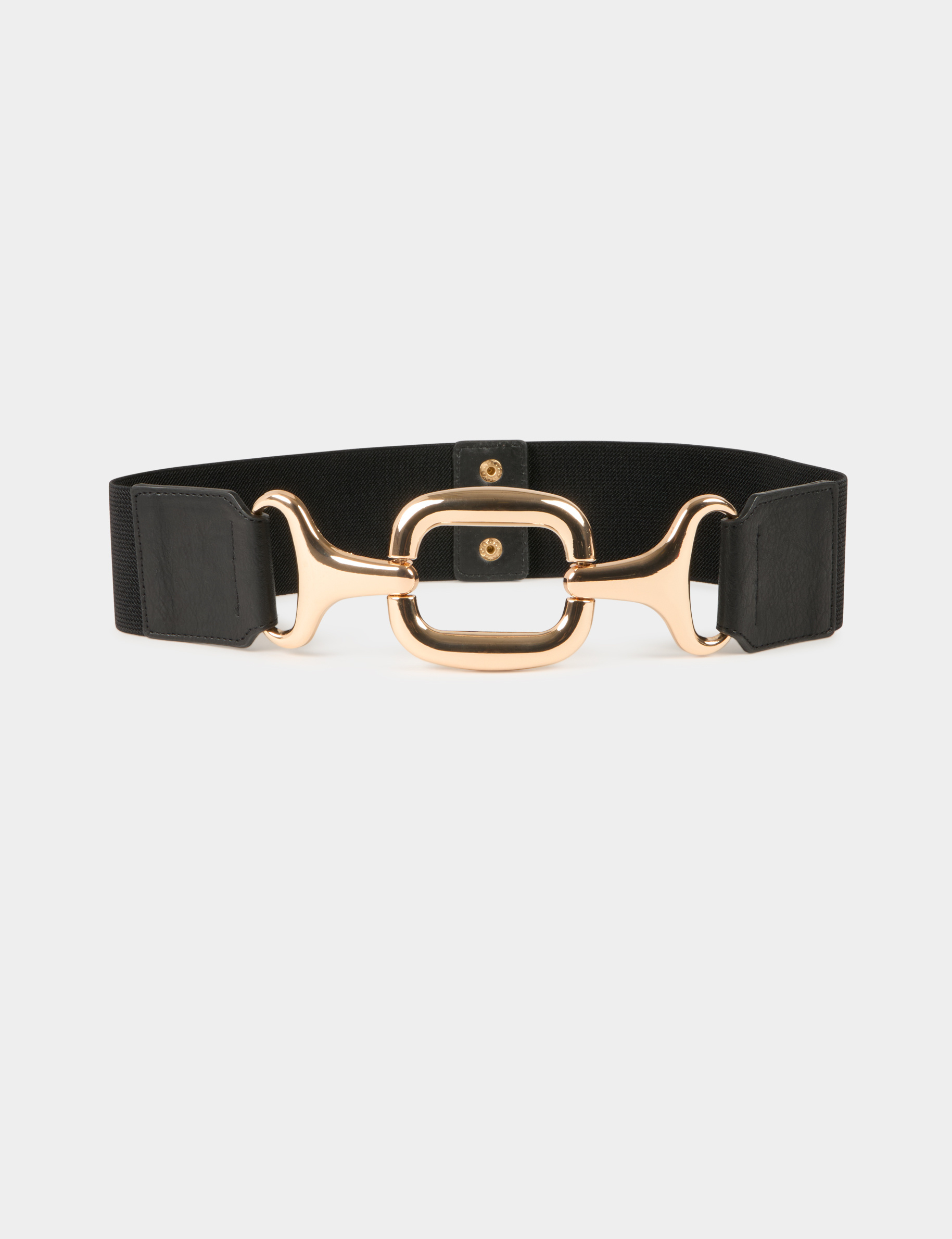 Elasticised belt black ladies'