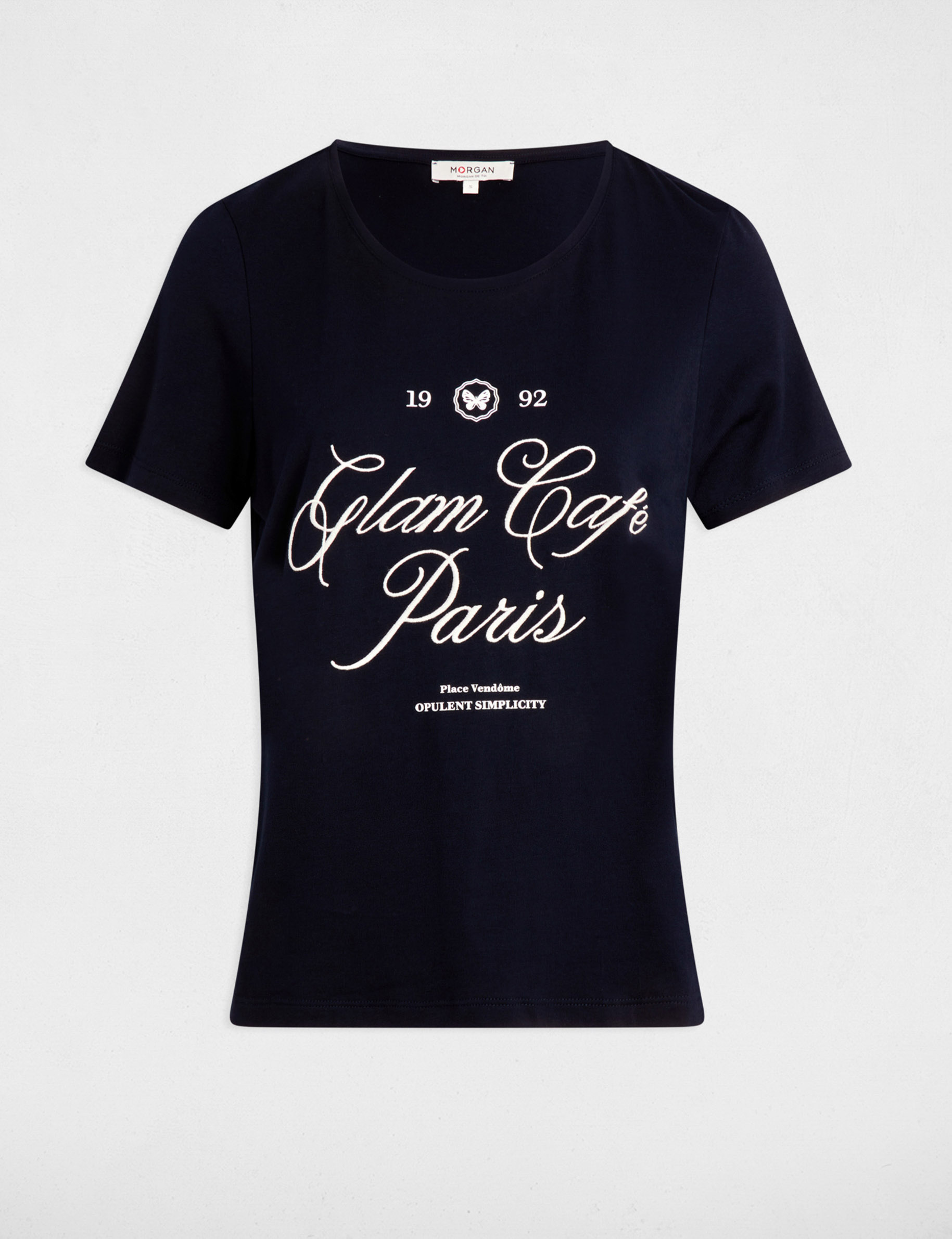 t shirt with message navy blue women T-shirt with message navy blue women