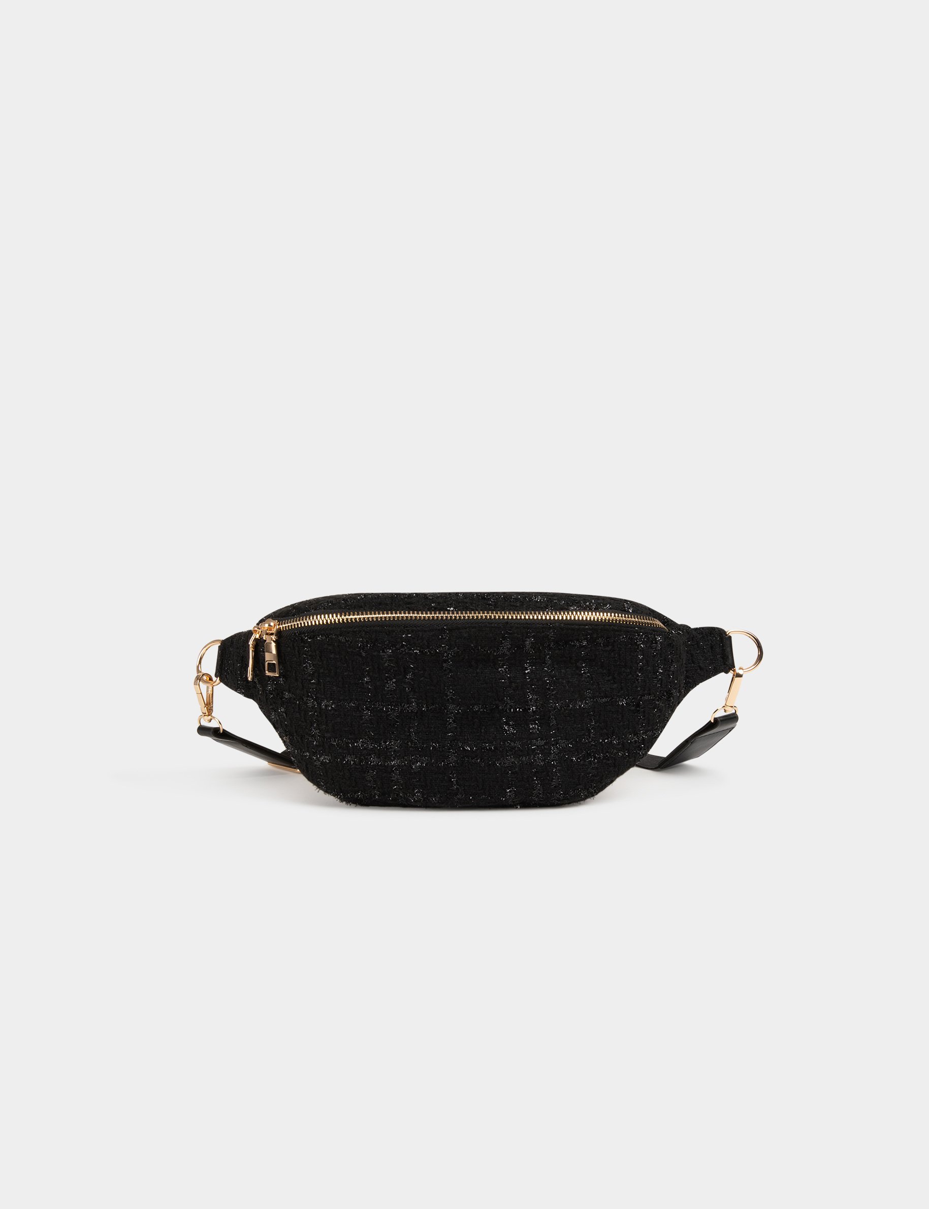 Tweed sling bag black women