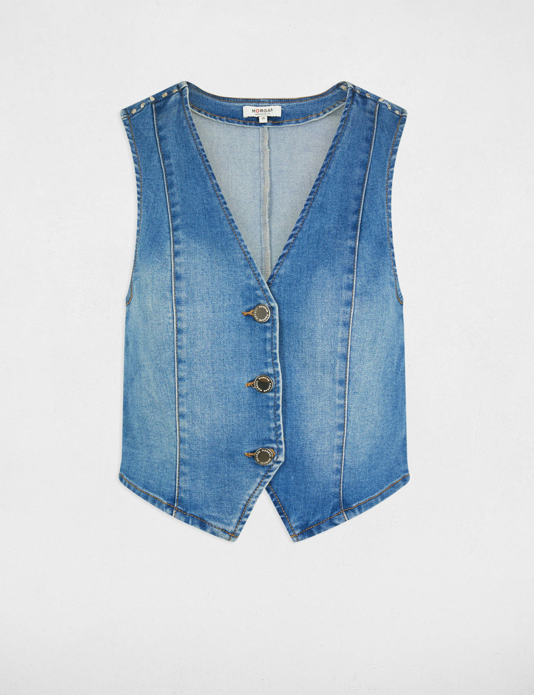 Sleeveless denim top stone denim women