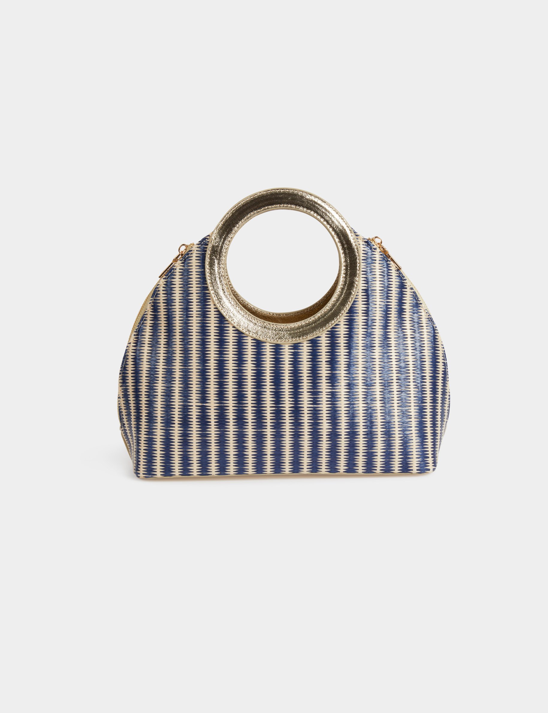 Braided bag with stripes multicolor women