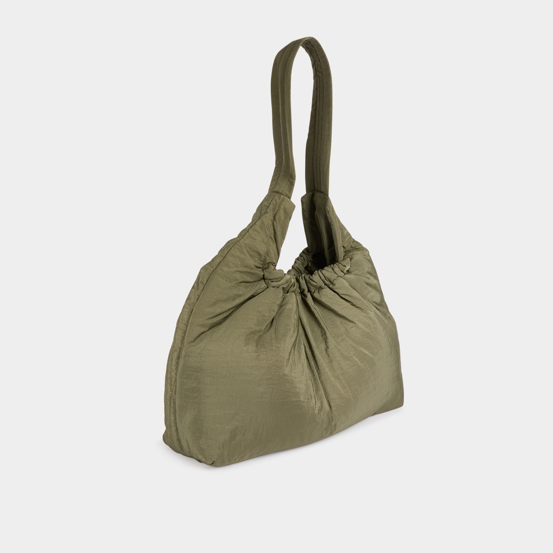 Quilted shoulder bag khaki green women