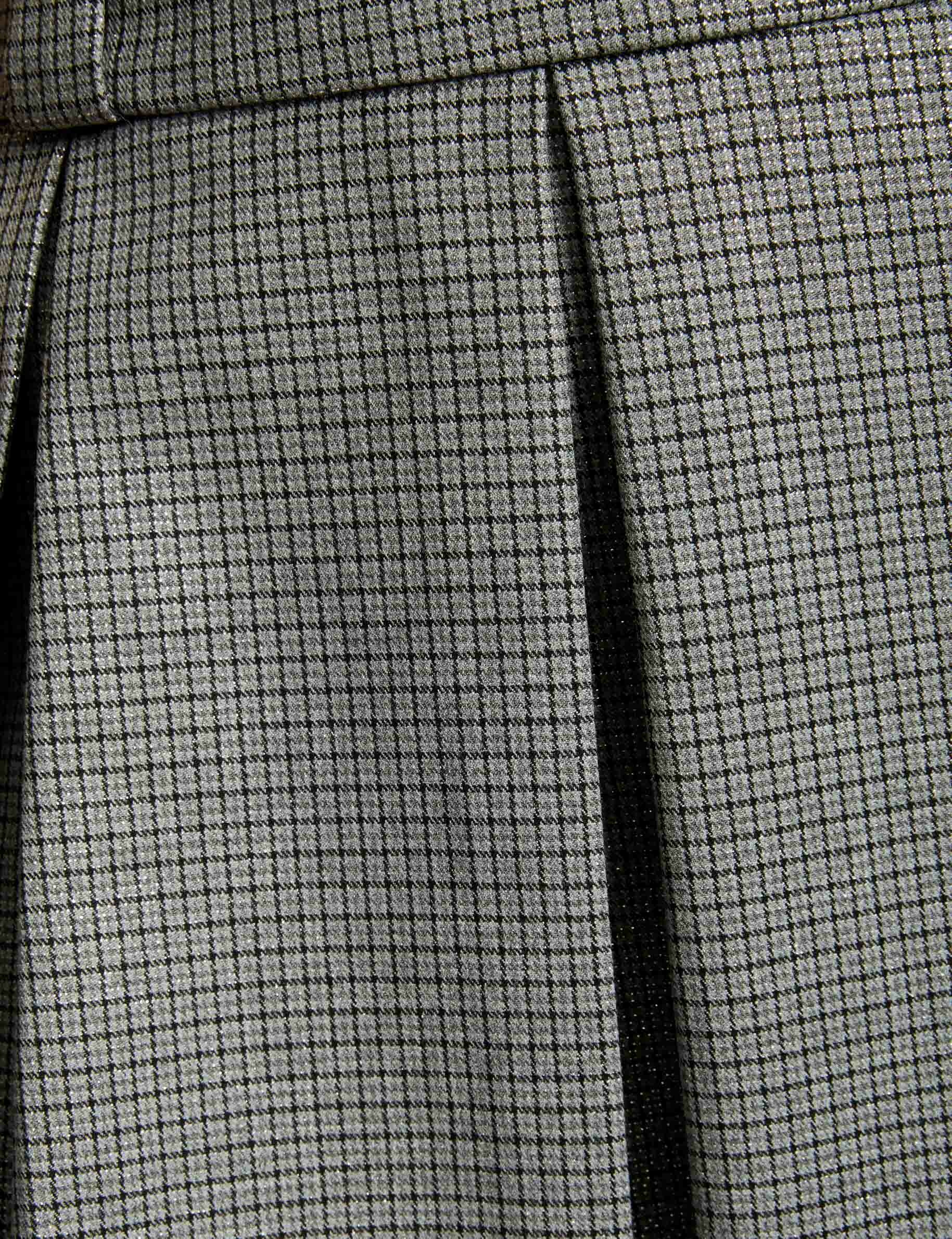 Checked mini skirt mid-grey women