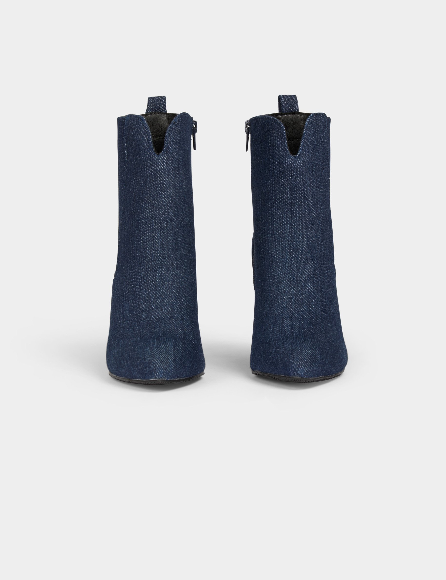 Denim boots with heels raw denim women