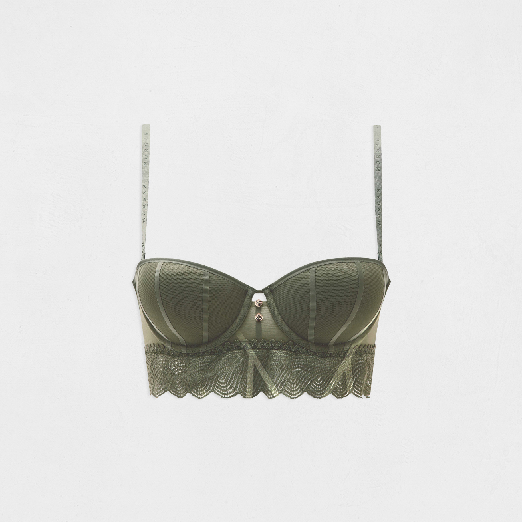 Bandeau bra khaki green women