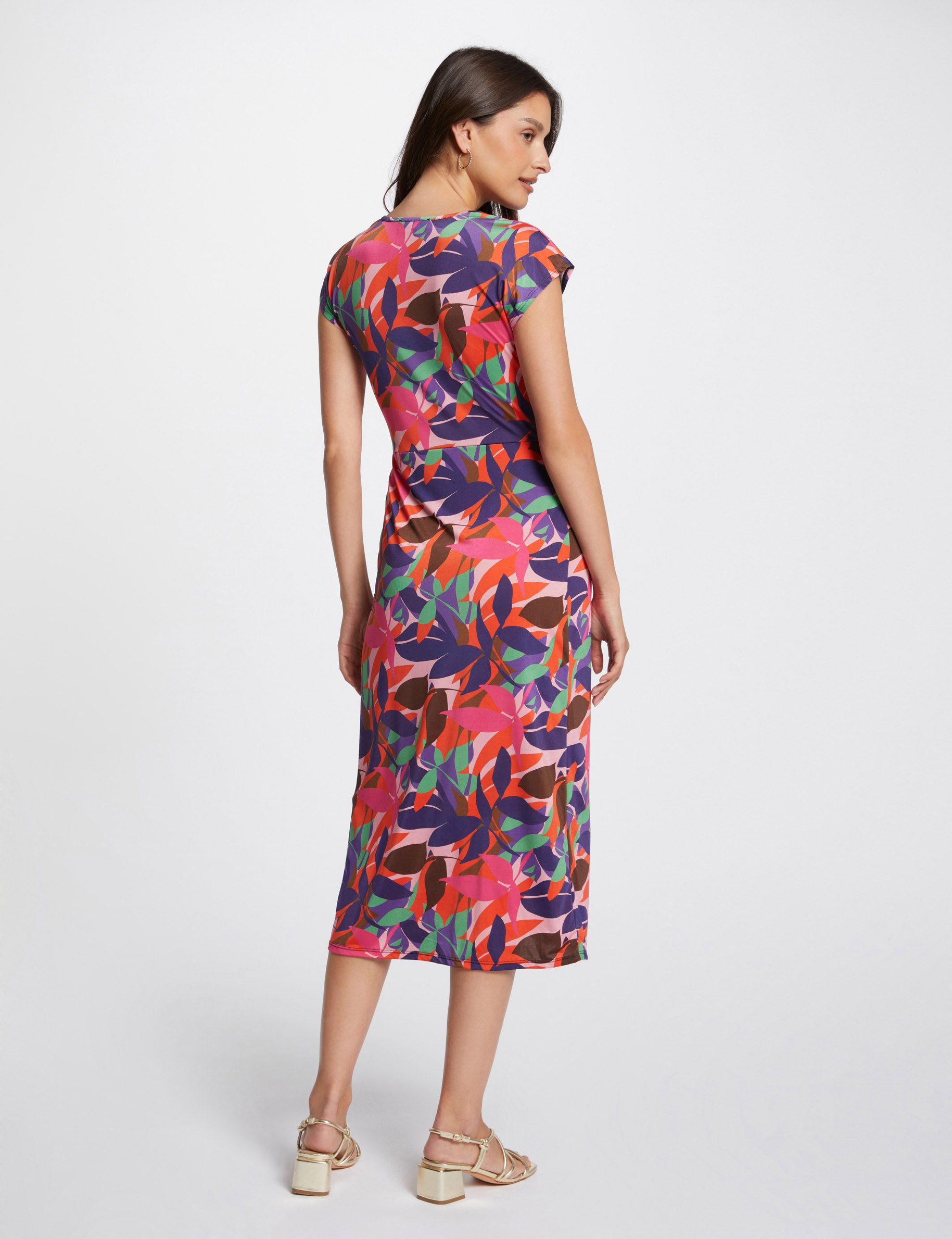 Printed midi dress multicolored women