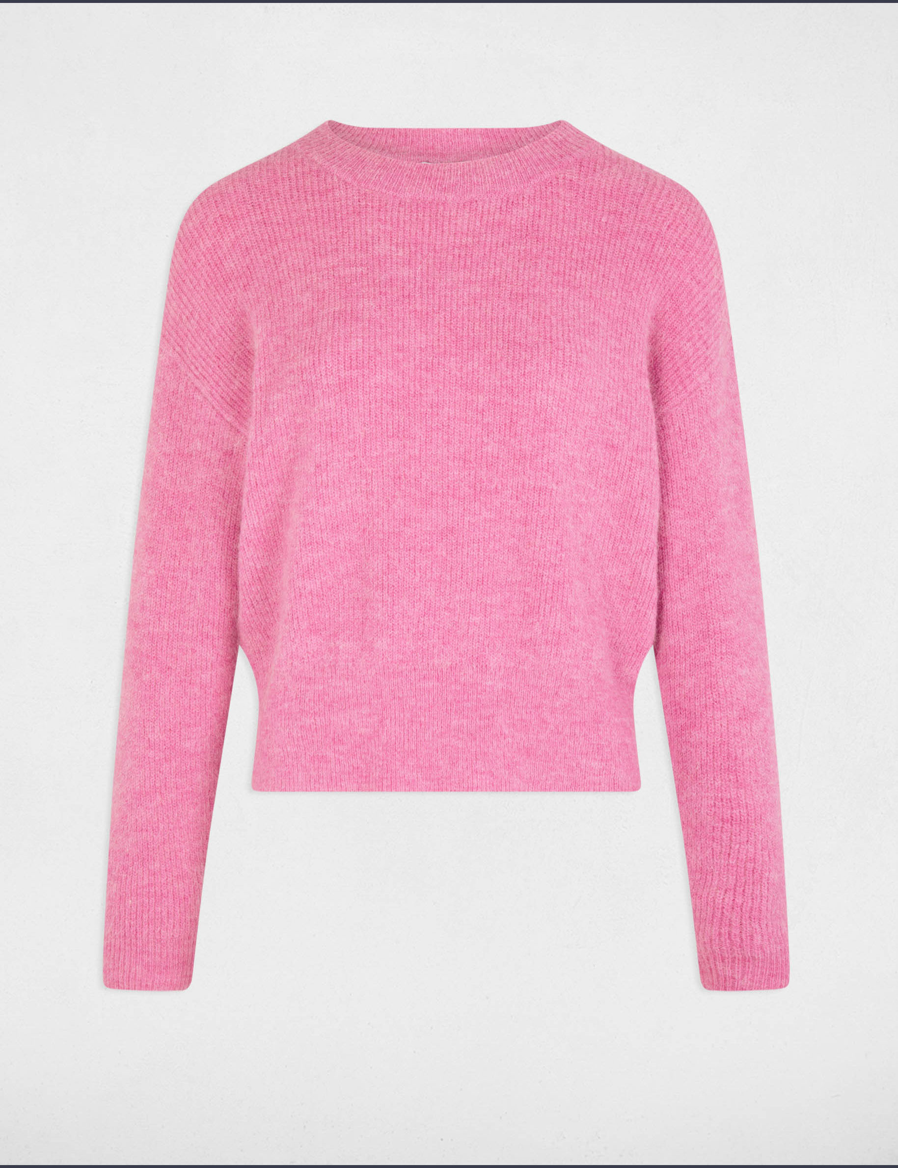 Jumper round neck long sleeves pink women