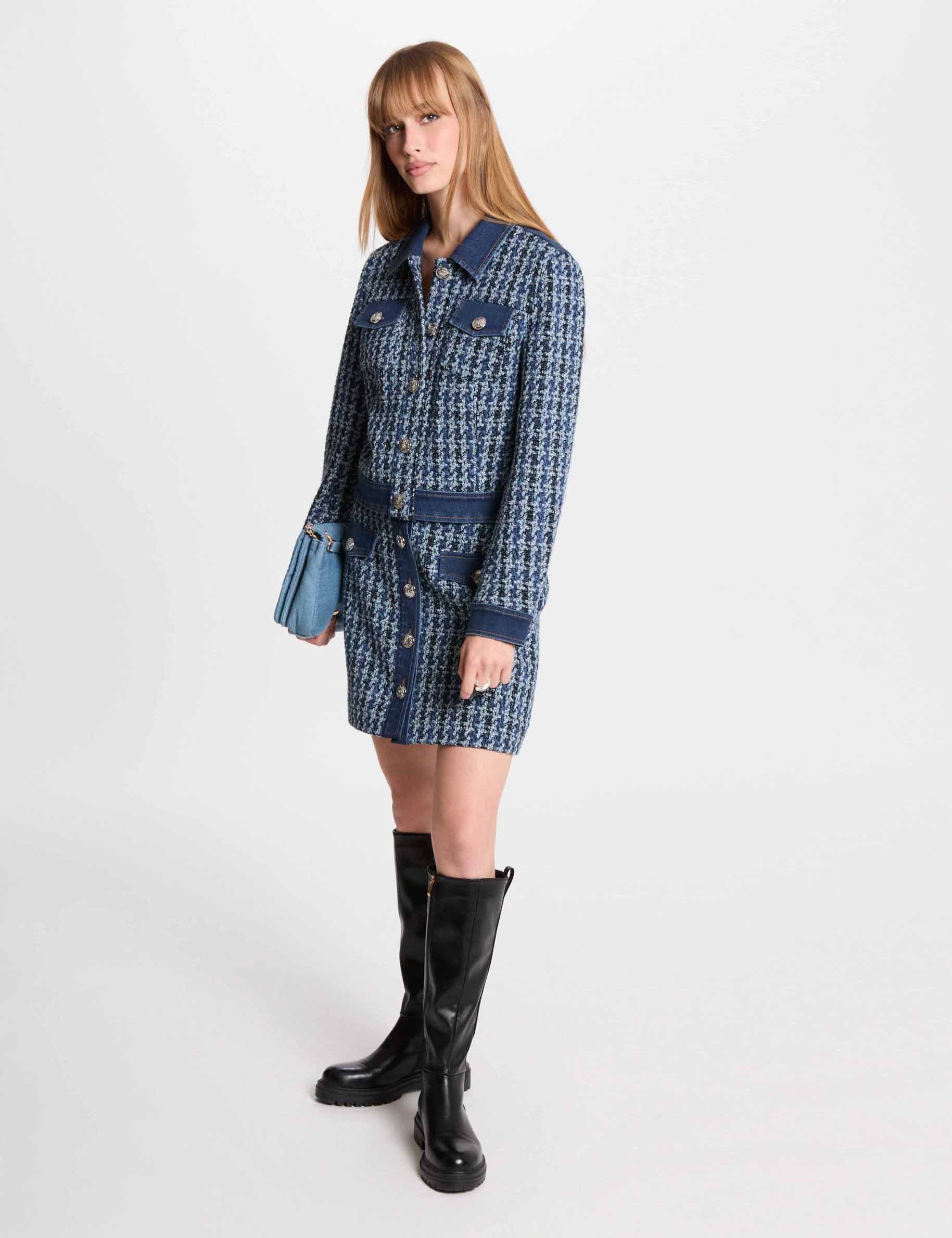 Short tweed jacket multicolor women