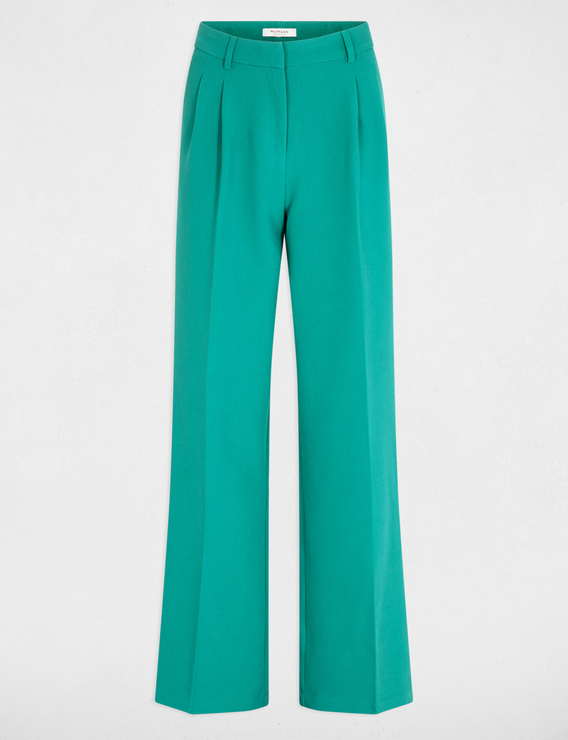 Wide leg trousers with darts mid-green women