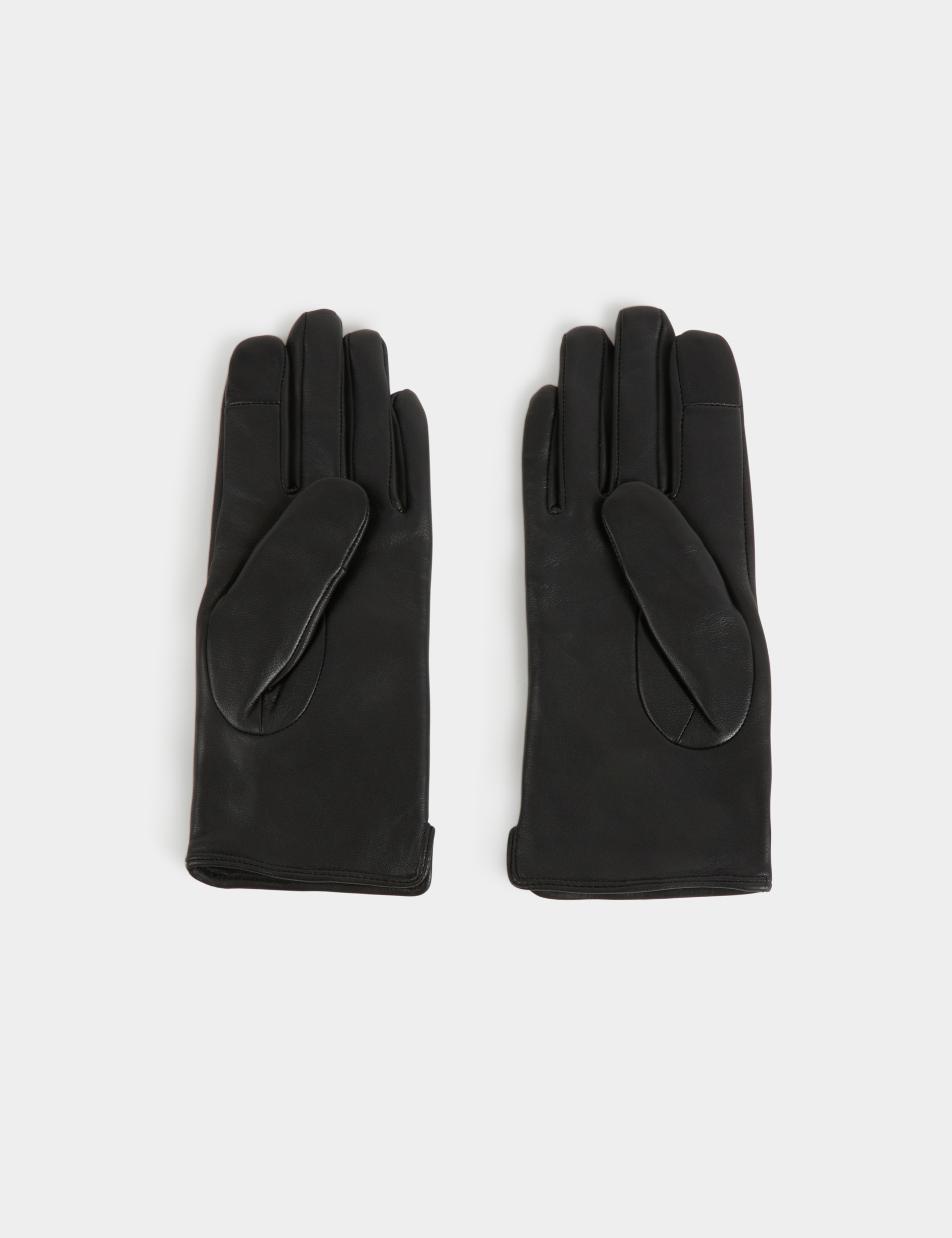 Quilted leather gloves black women