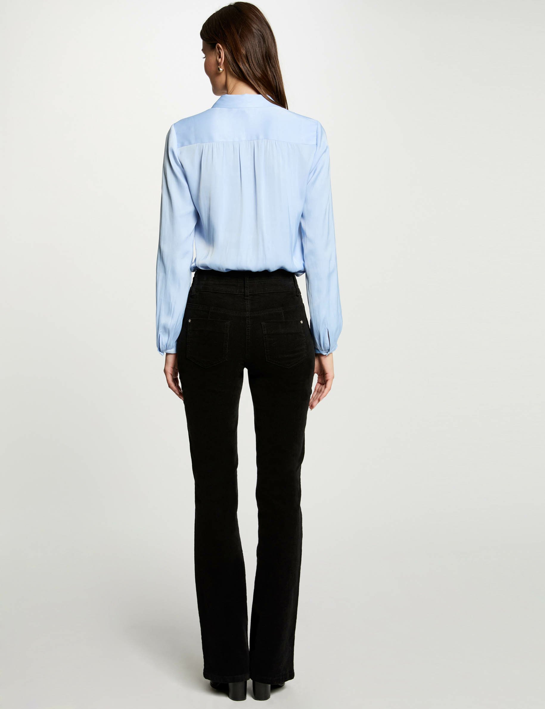 Velvet fitted trousers black women