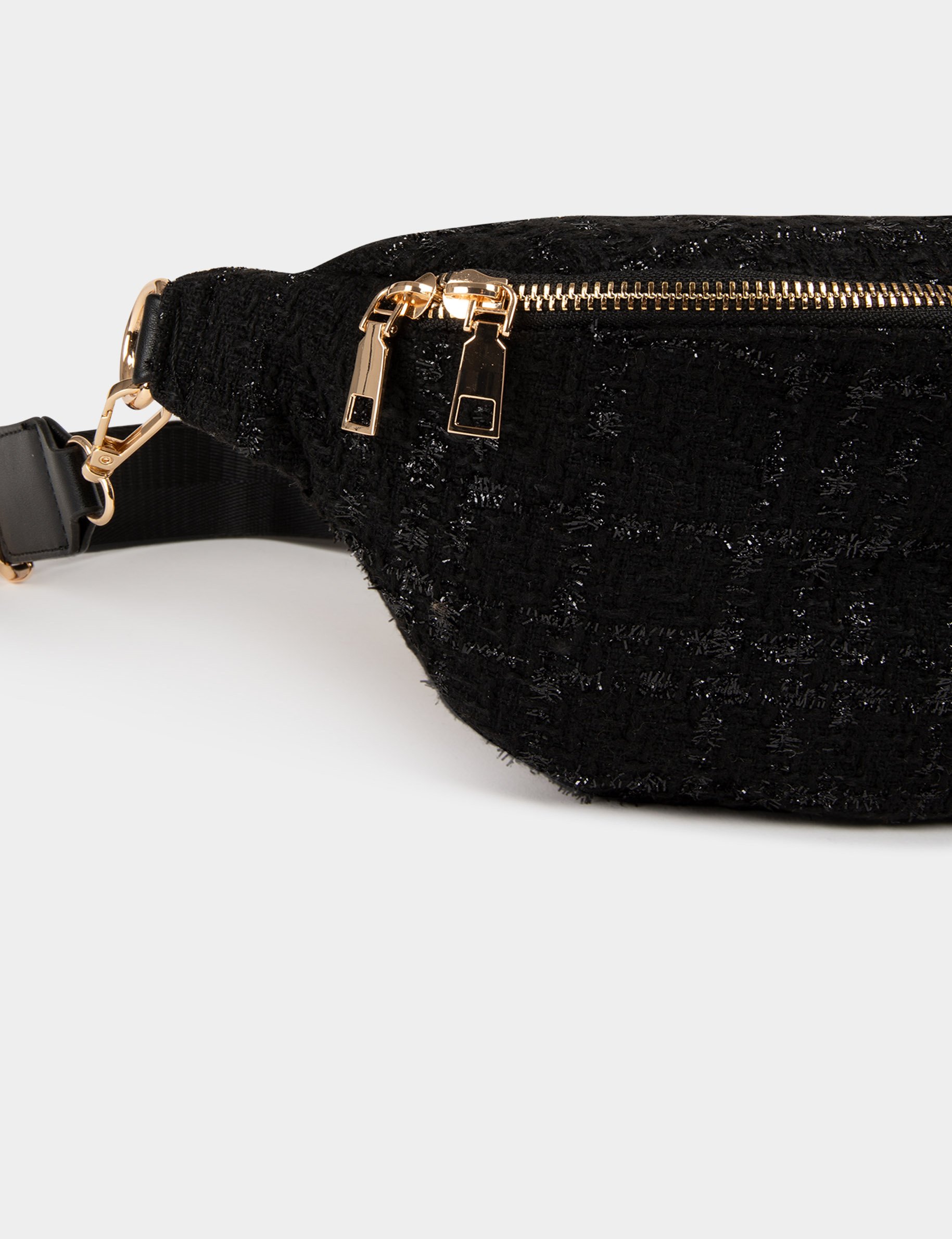 Tweed sling bag black women