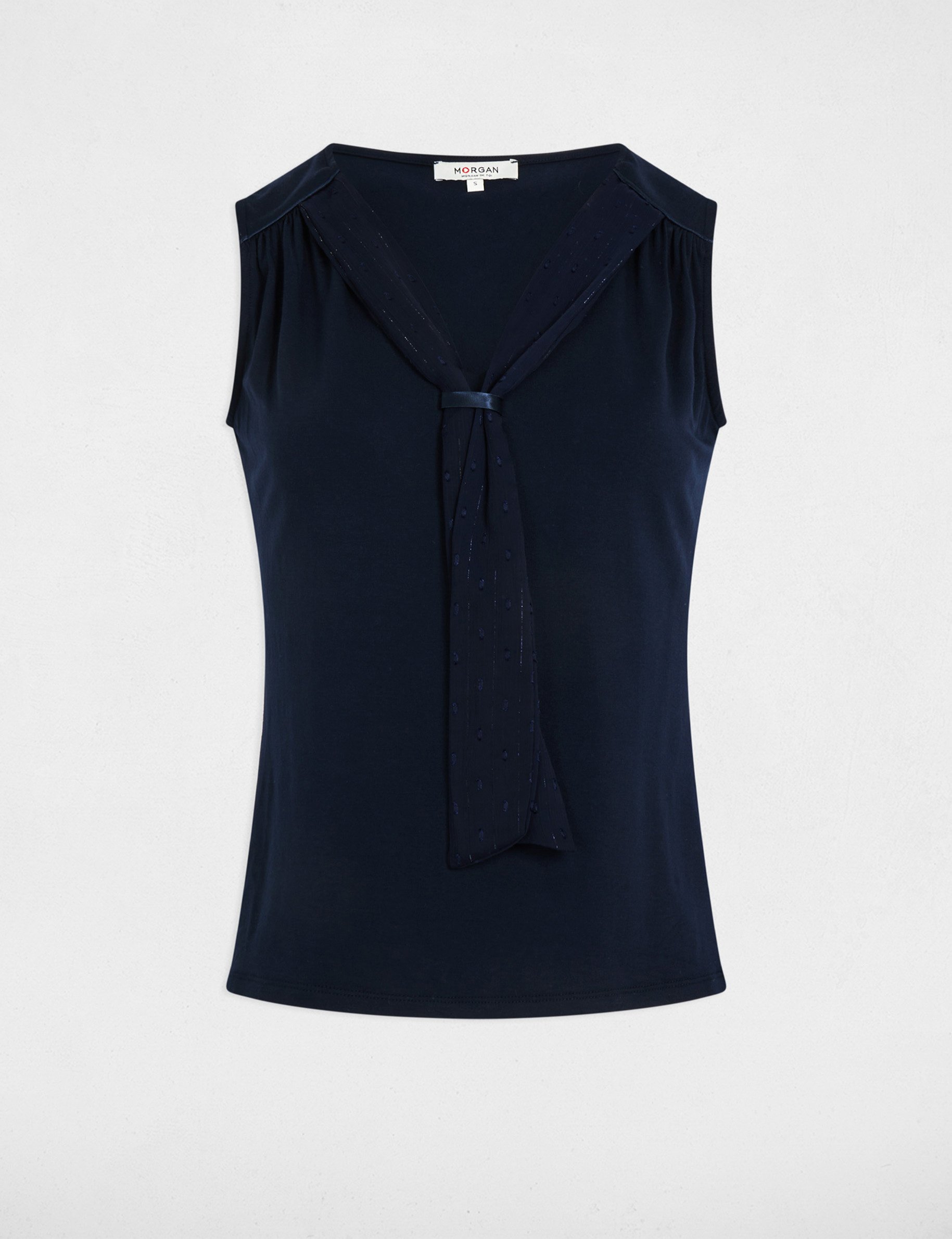 Sleeveless vest top navy blue women