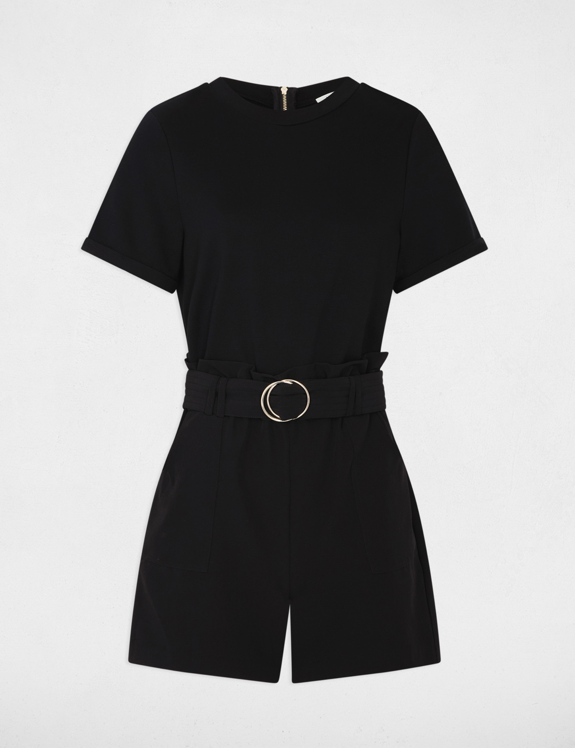 Belted playsuit black women