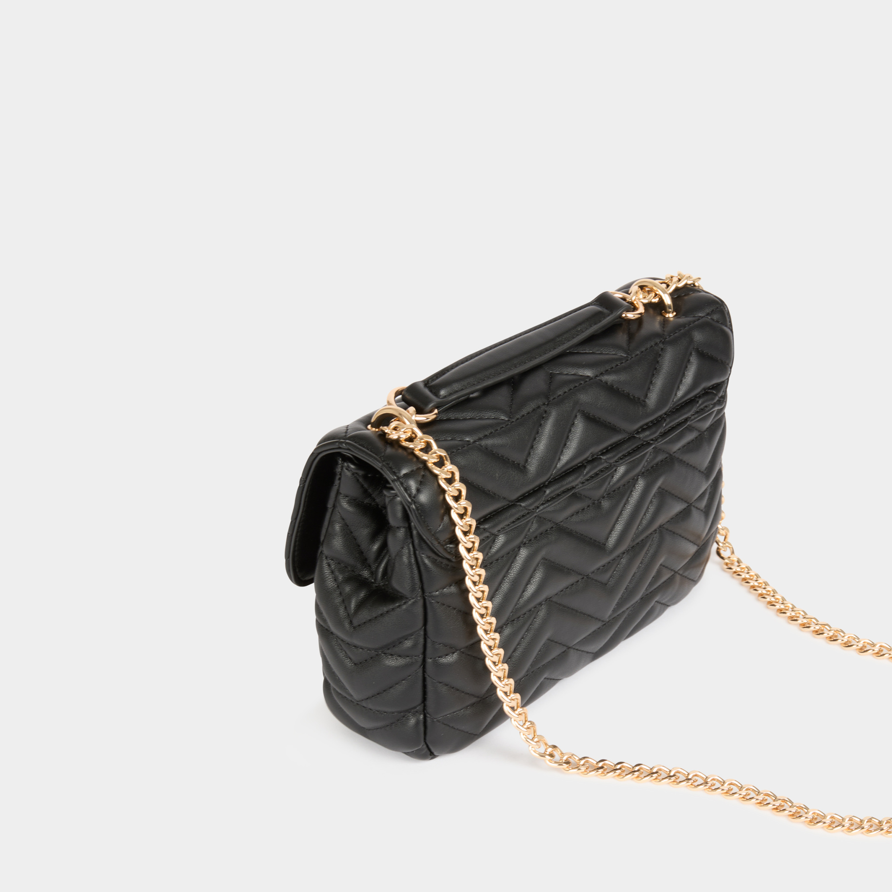 Quilted bag with M buckle black women