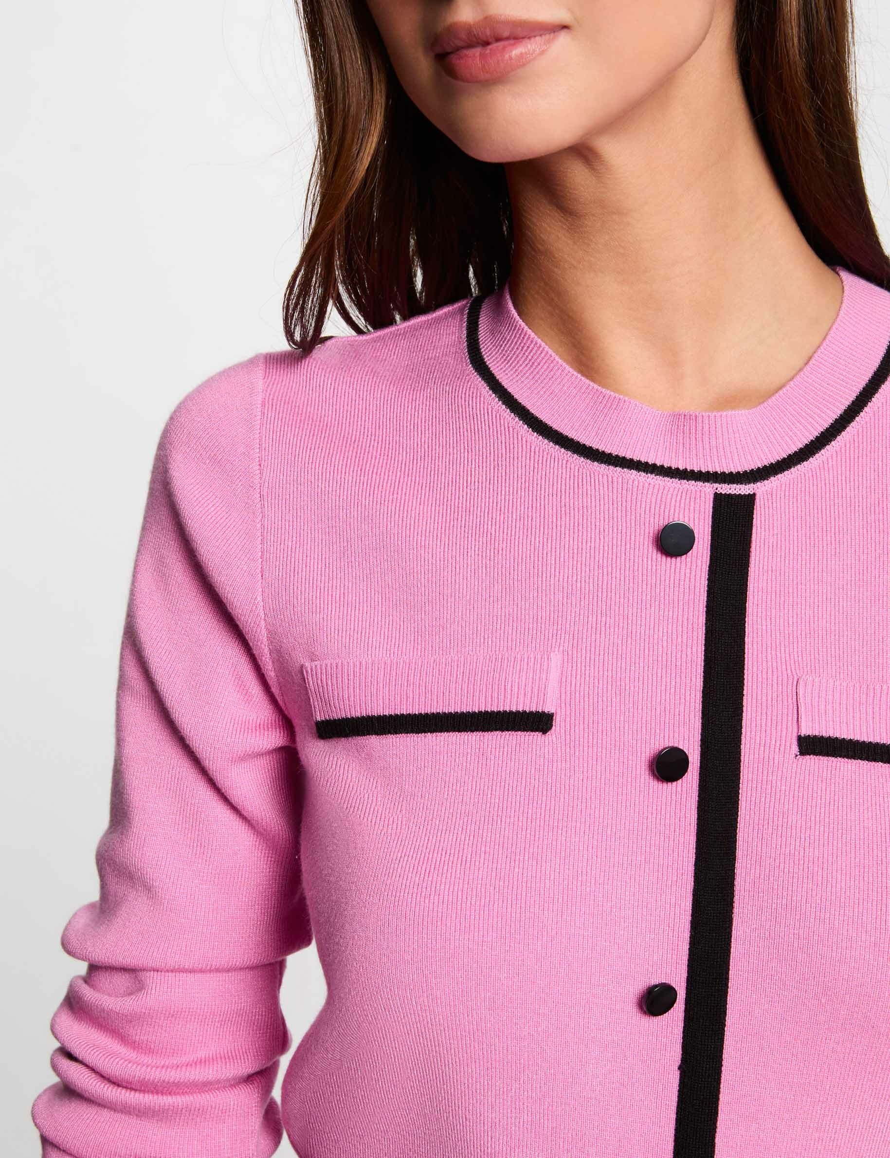 Jumper round neck long sleeves pink women