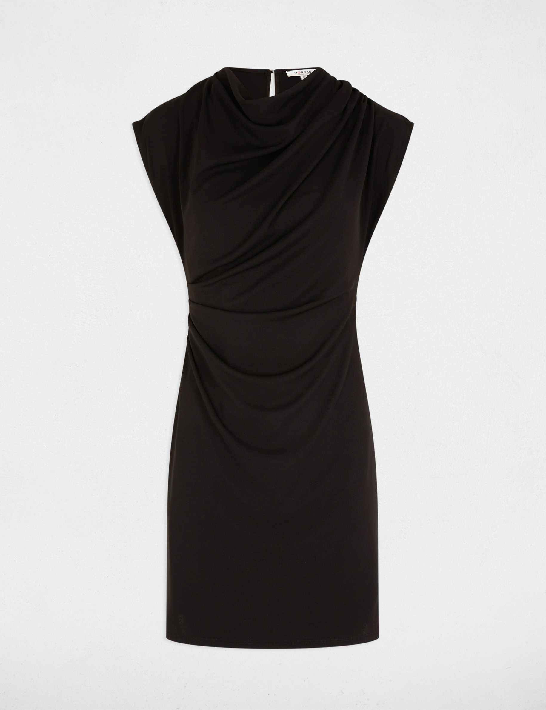 Draped fitted mini dress black women