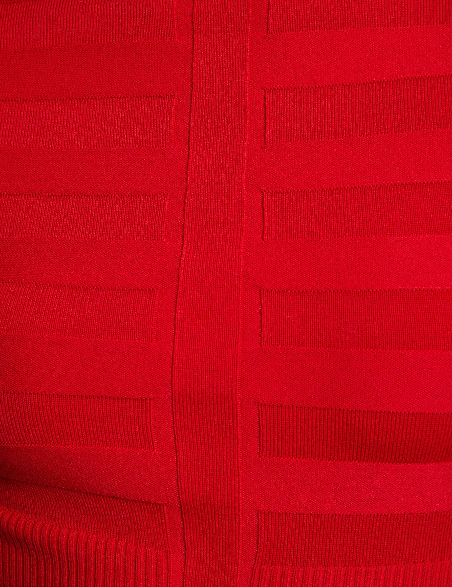 fitted high neck sweater red women null