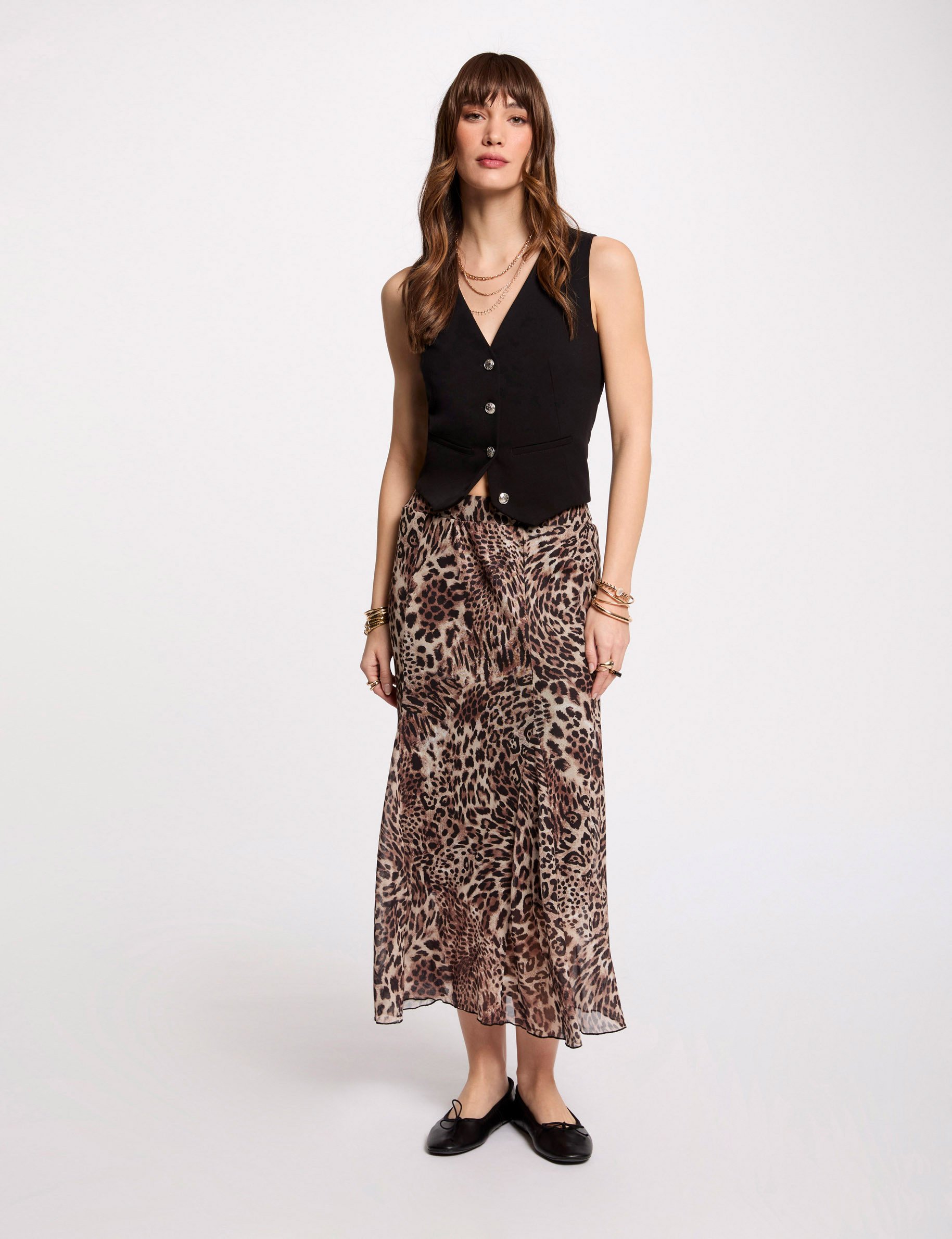 Printed maxi skirt multicolor women