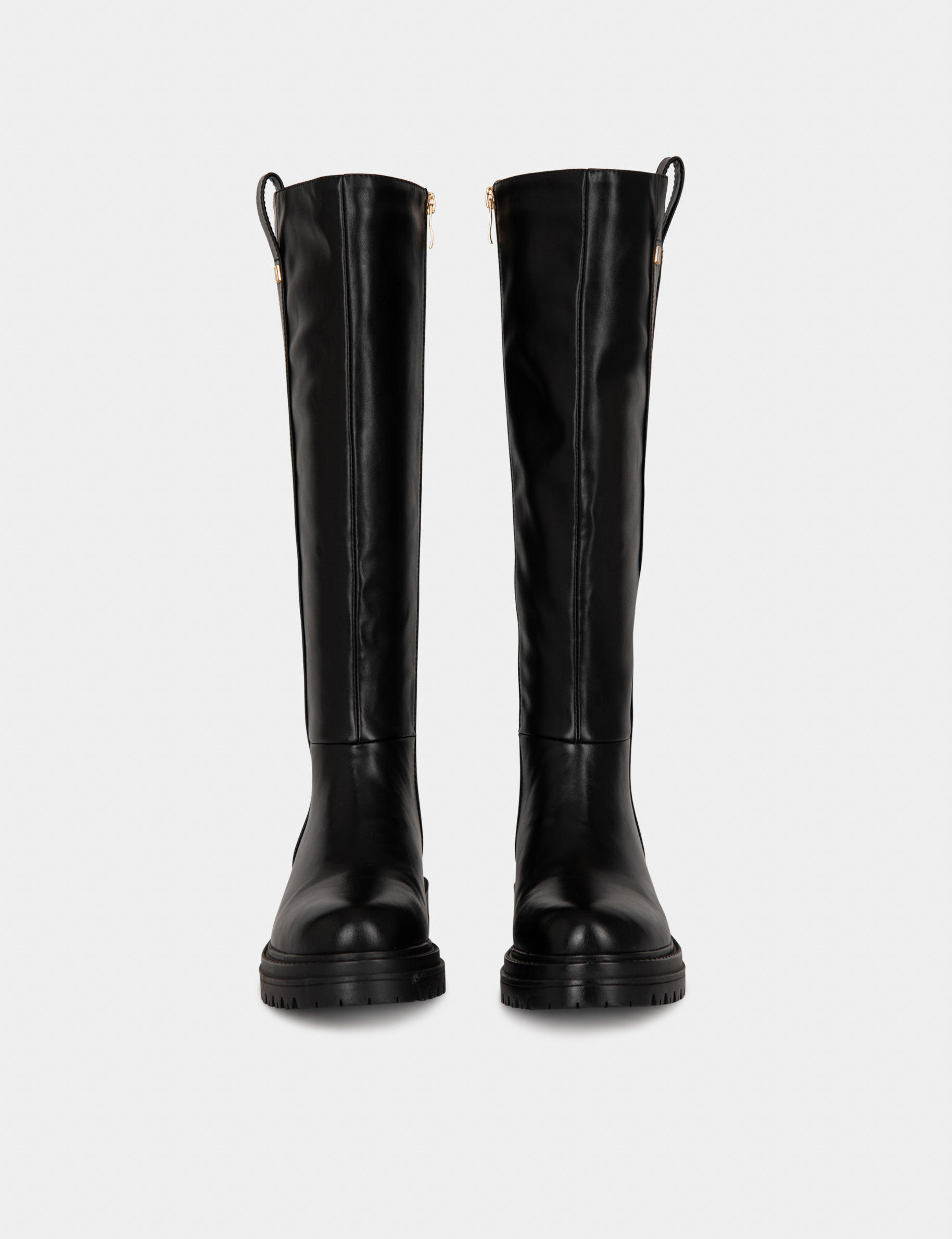 Bottes noires plates cuir femme online