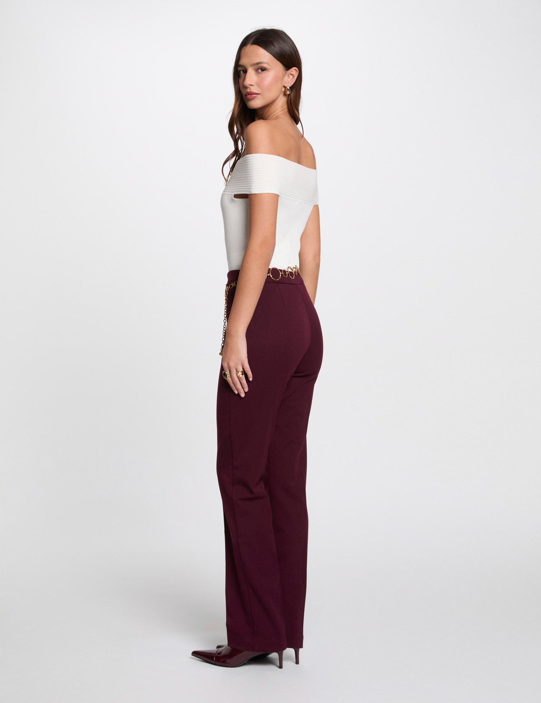 Bootcut trousers plum women