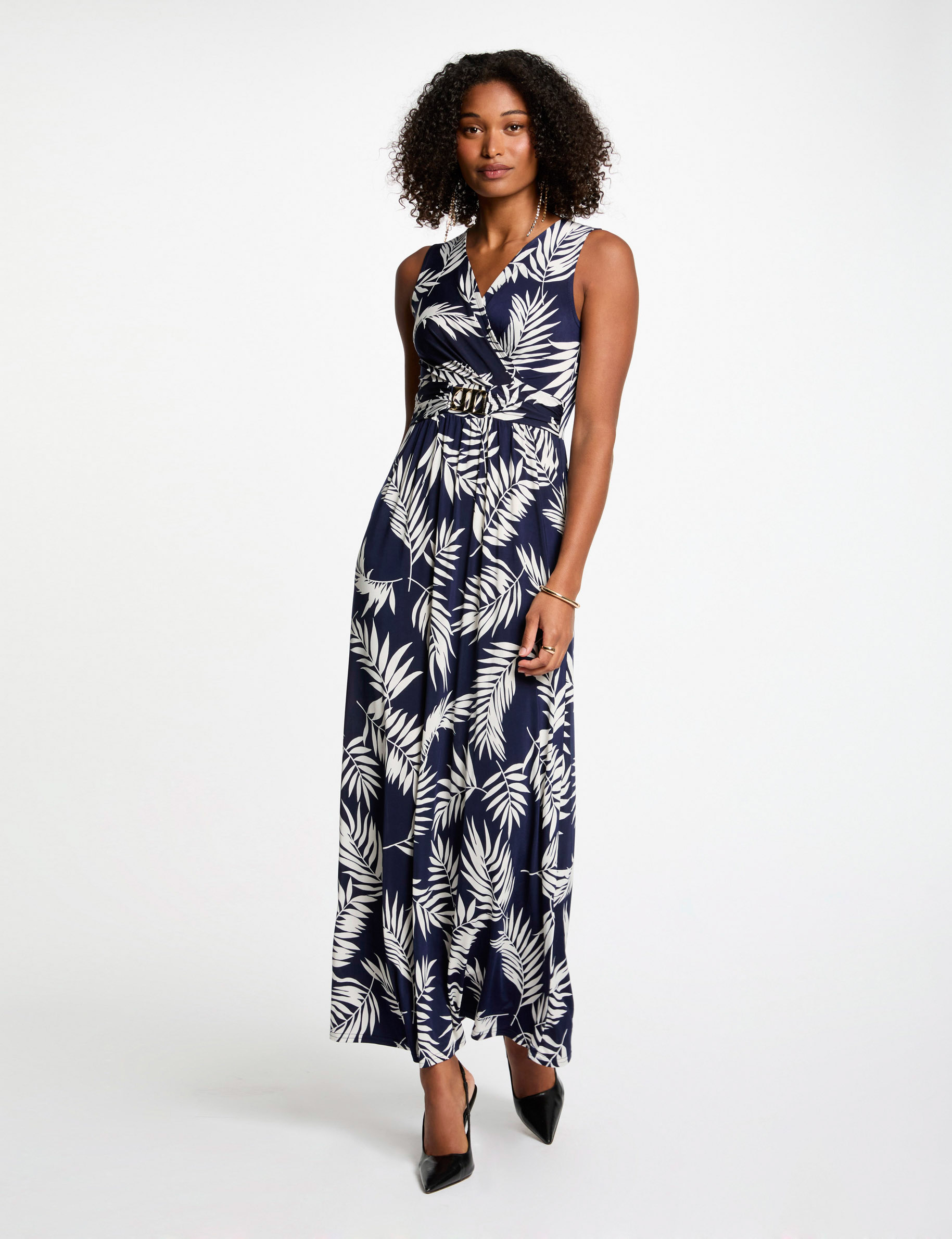 Printed maxi straight dress multicolor women