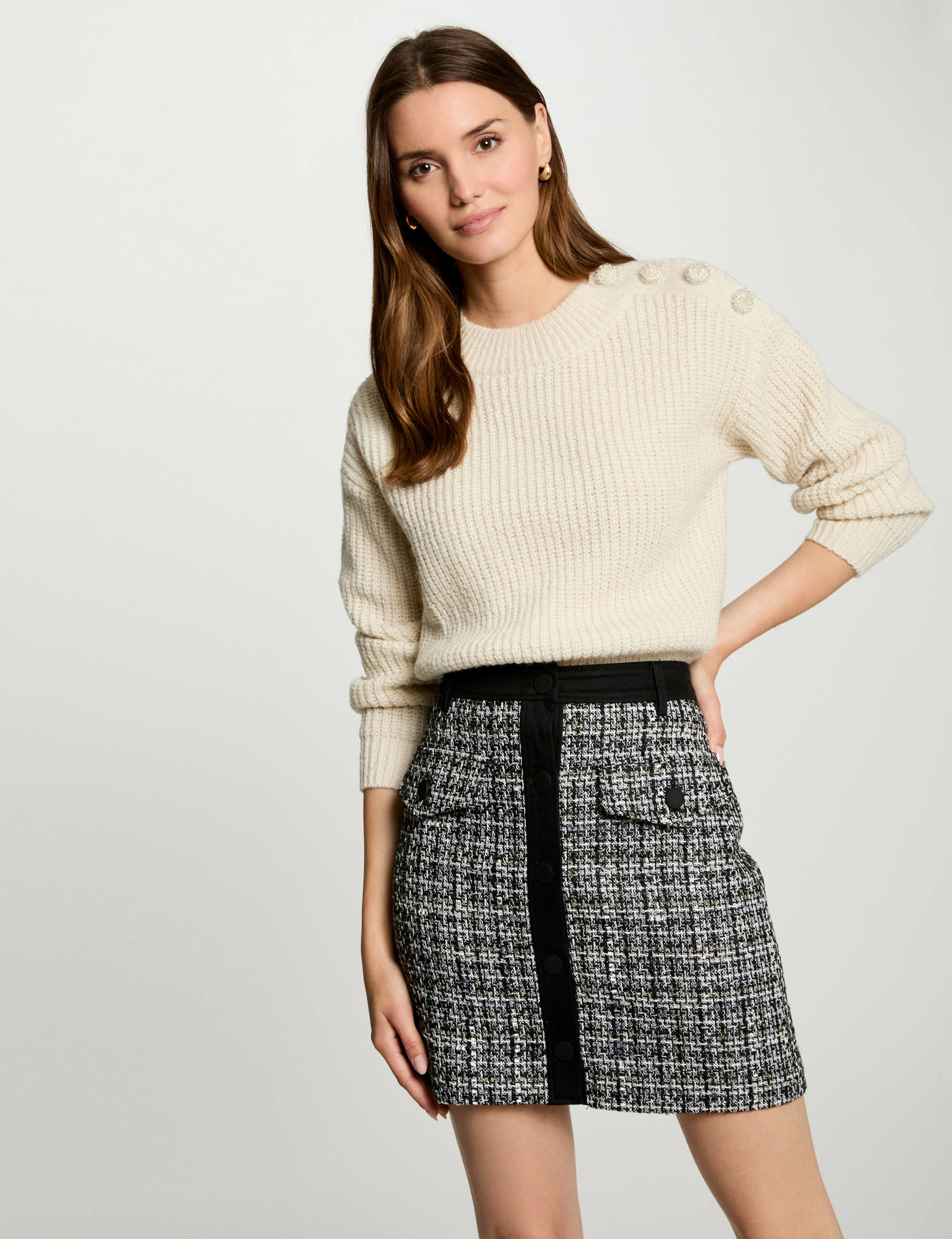 Mini tweed skirt multicolored women